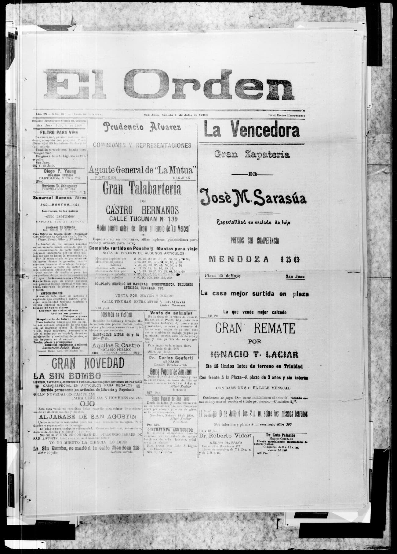 Portada · 4 de Julio de 1908