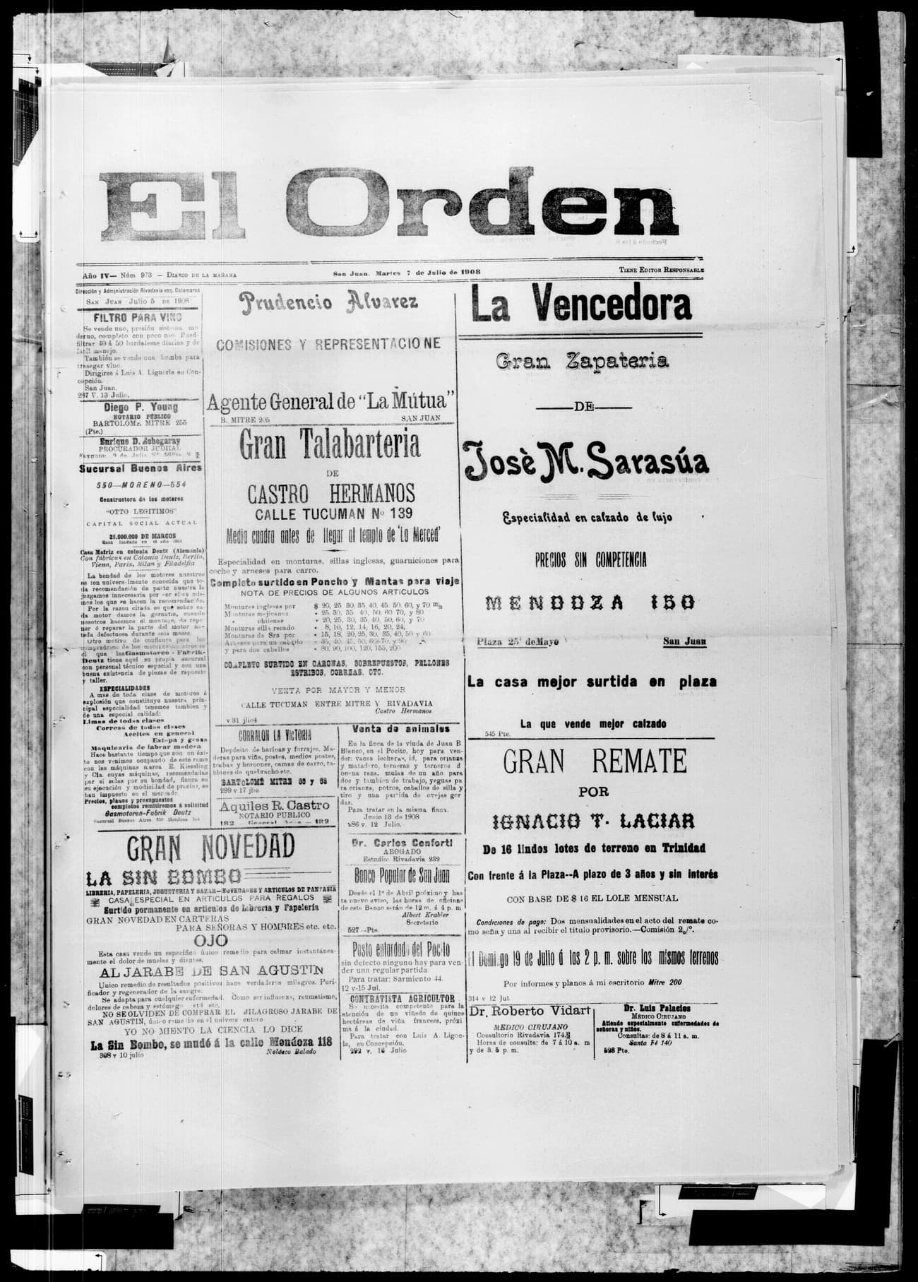 Portada · 7 de Julio de 1908
