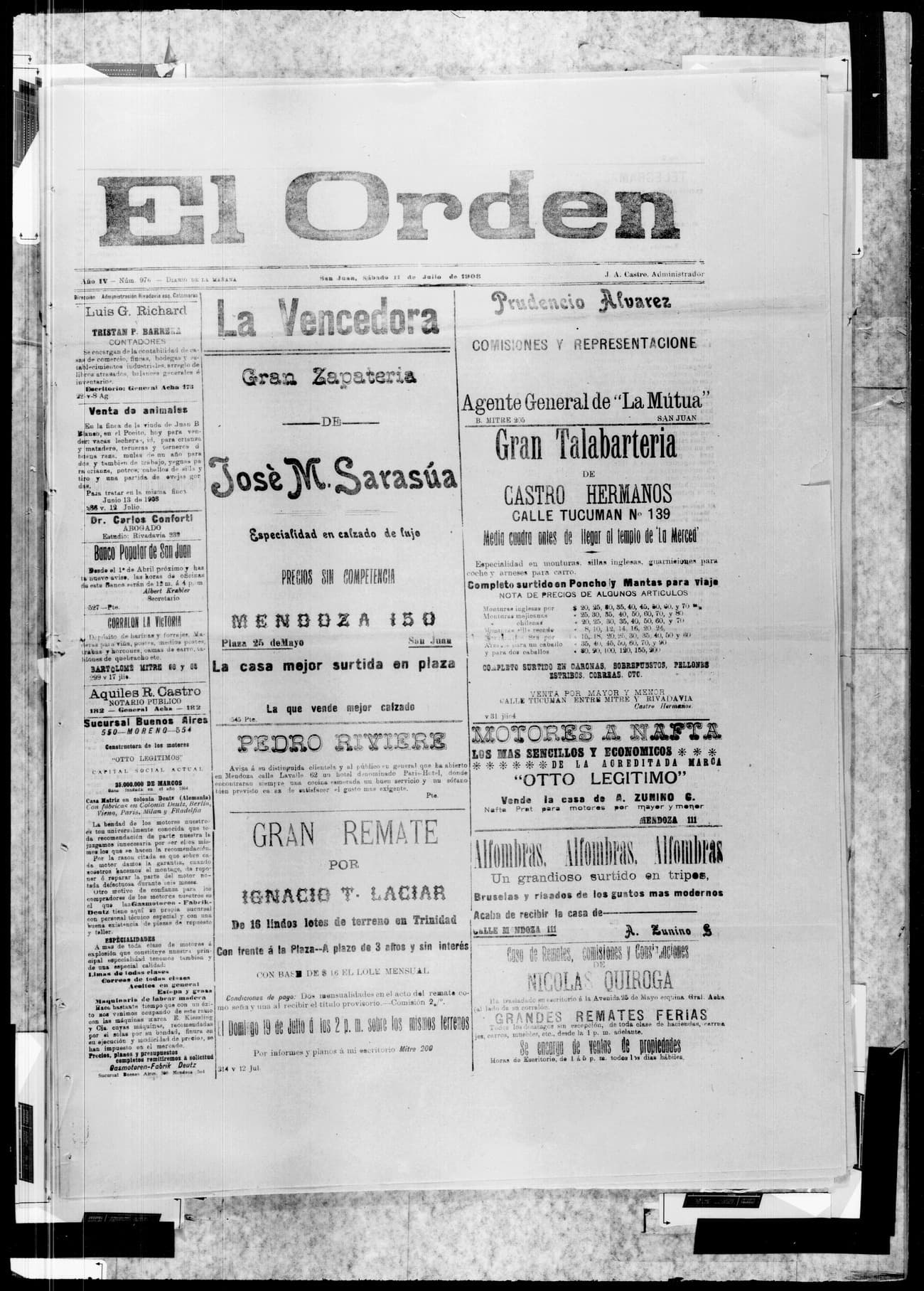 Portada · 11 de Julio de 1908