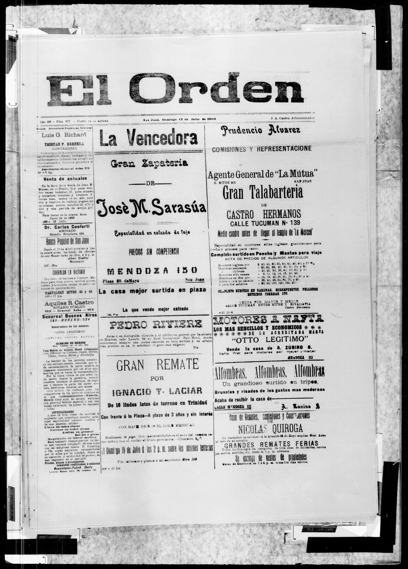 Portada · 12 de Julio de 1908