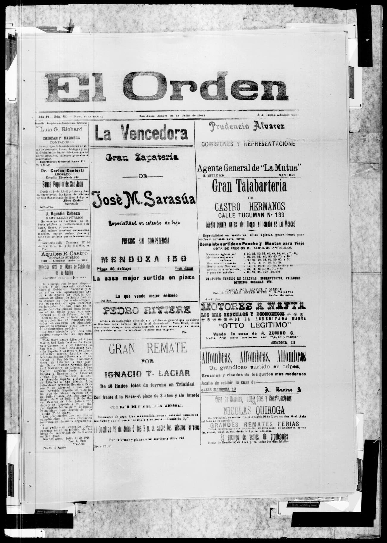 Portada · 16 de Julio de 1908