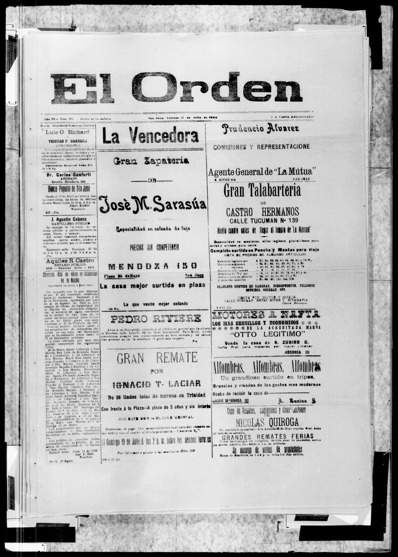 Portada · 17 de Julio de 1908
