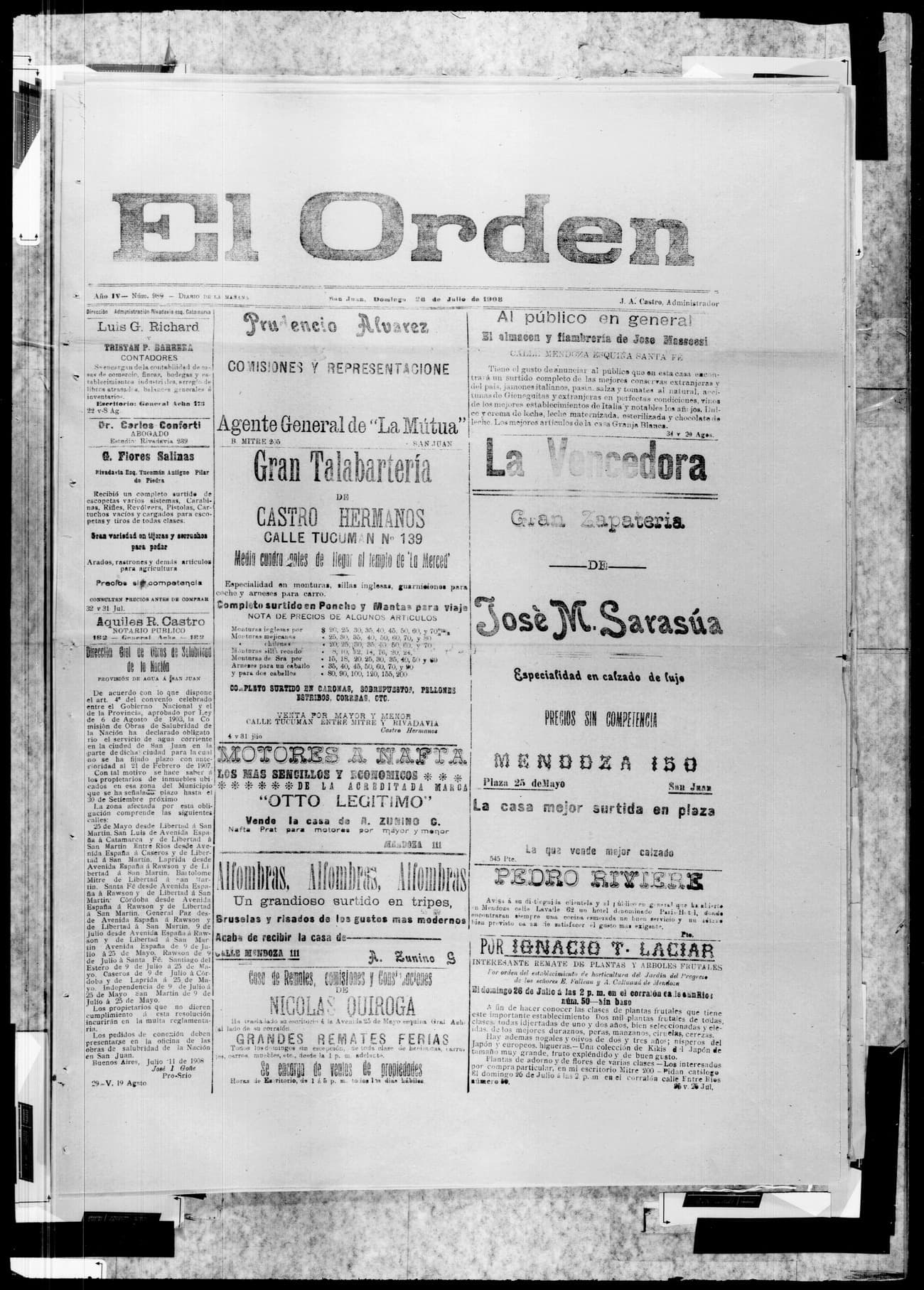 Portada · 26 de Julio de 1908