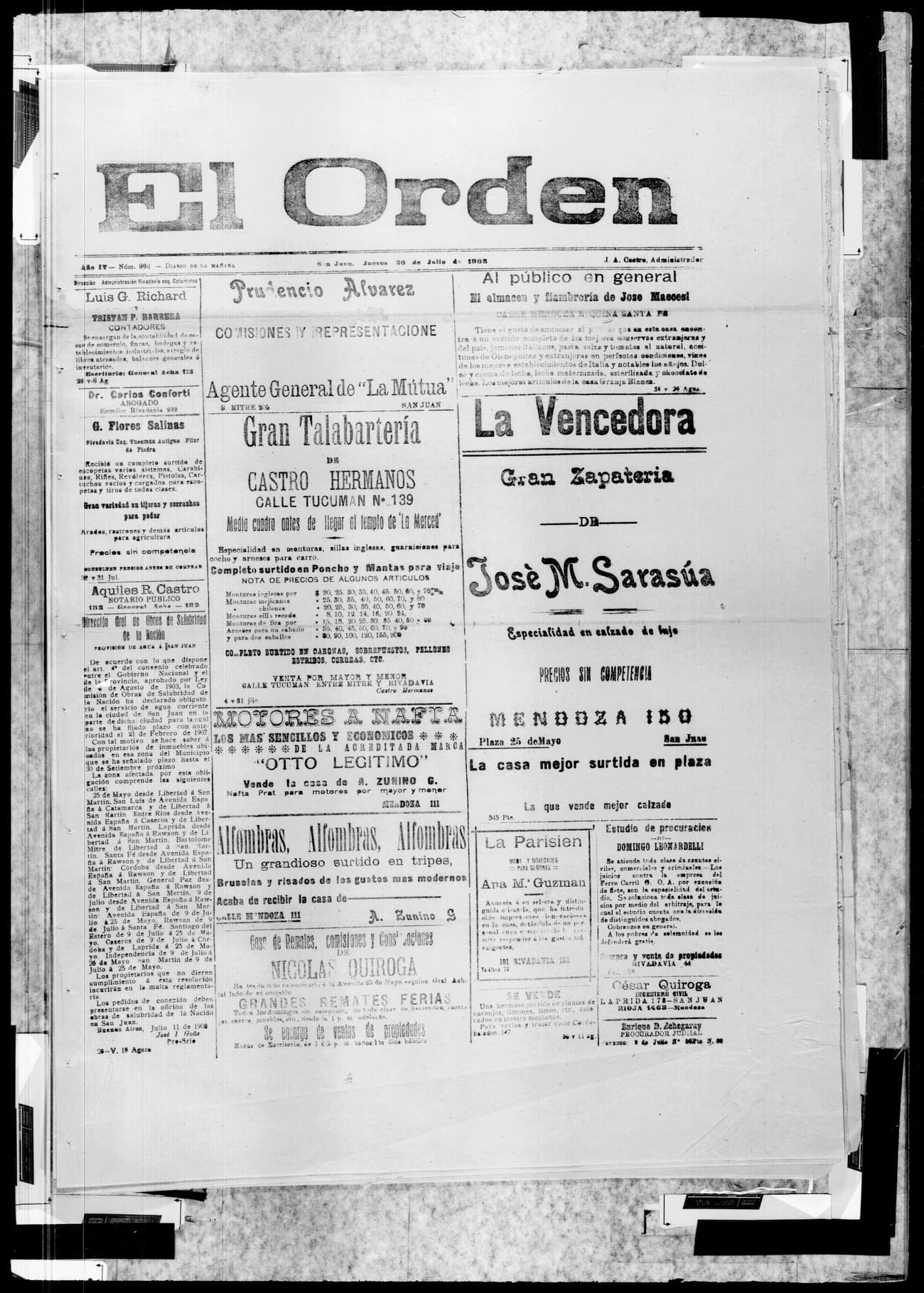 Portada · 30 de Julio de 1908