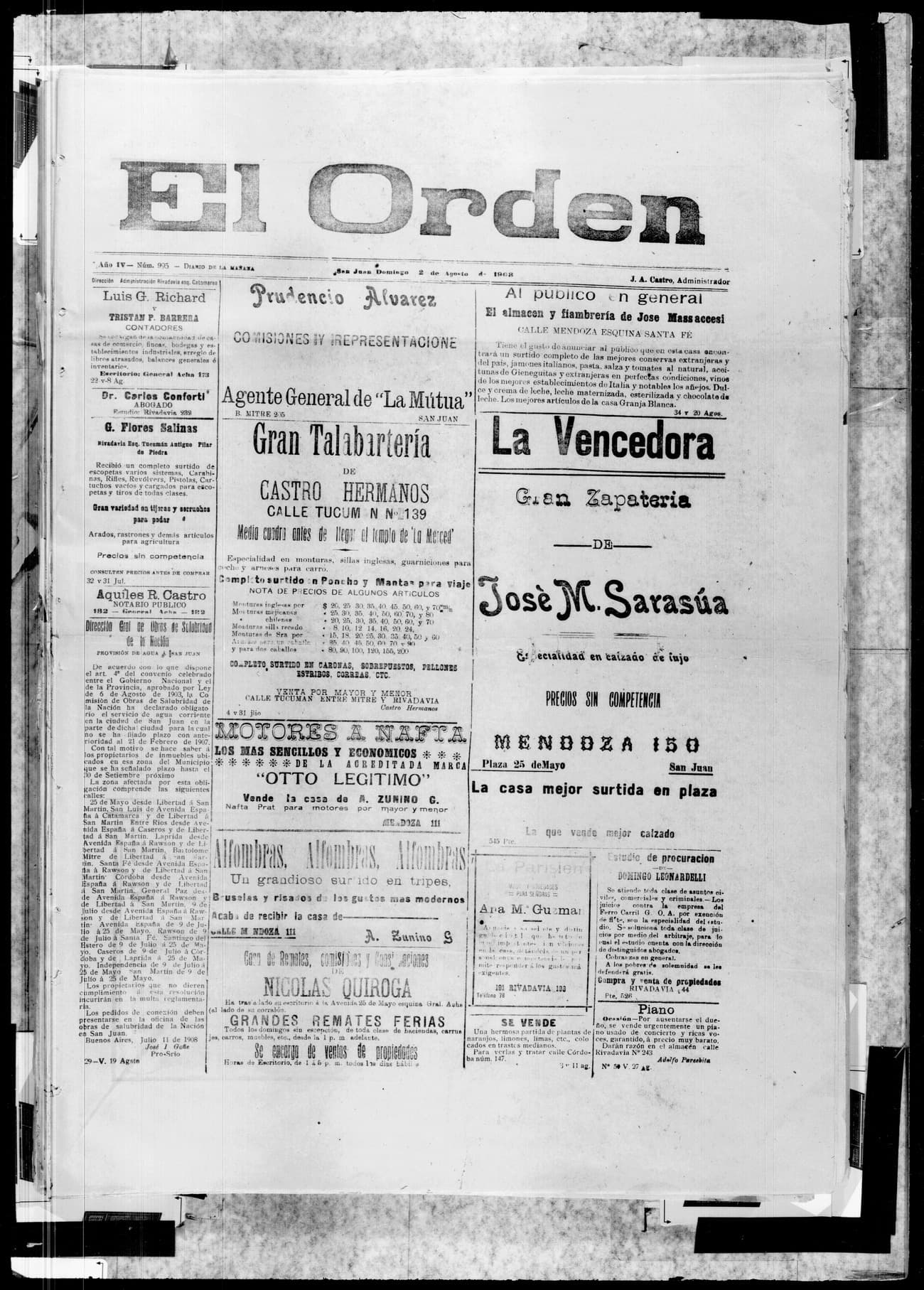Portada · 2 de Agosto de 1908
