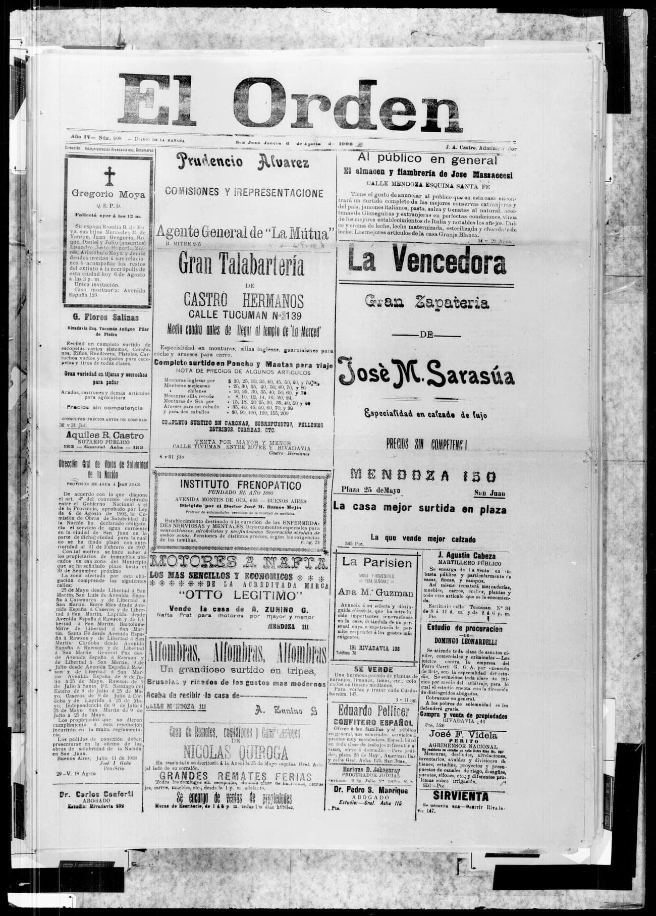 Portada · 6 de Agosto de 1908