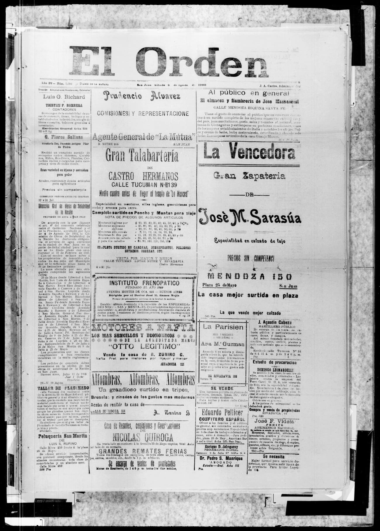 Portada · 8 de Agosto de 1908