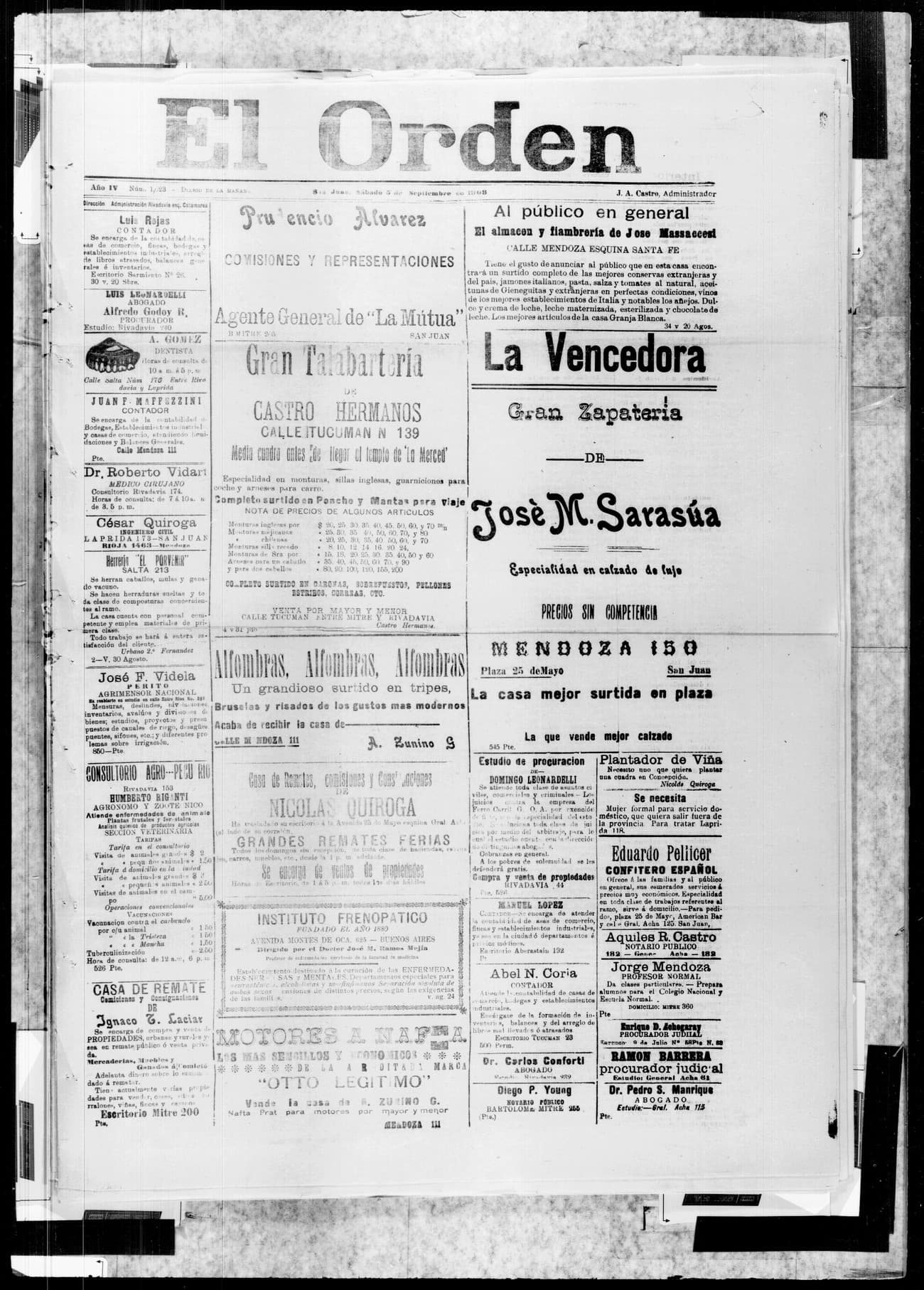 Portada · 5 de Septiembre de 1908