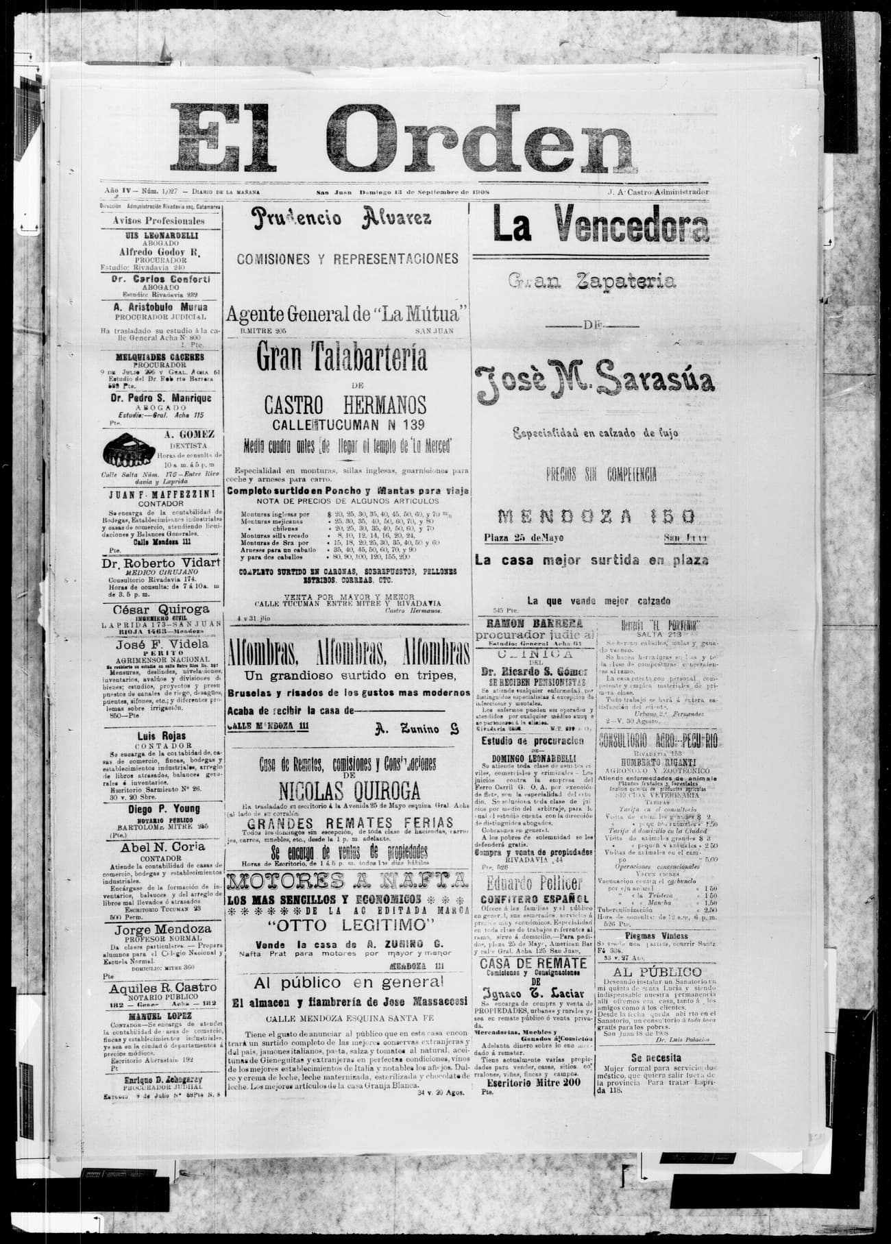 Portada · 13 de Septiembre de 1908