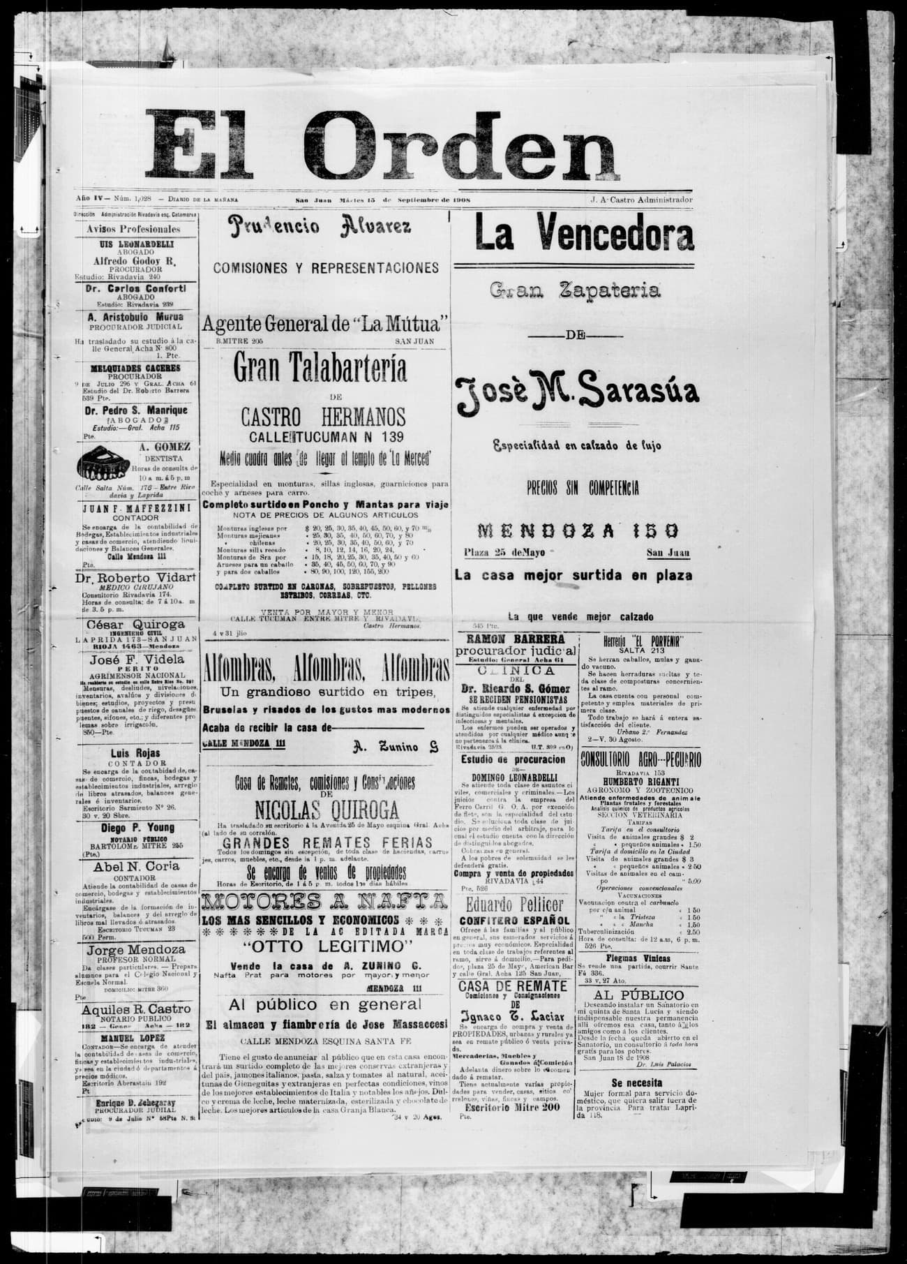 Portada · 12 de Septiembre de 1908