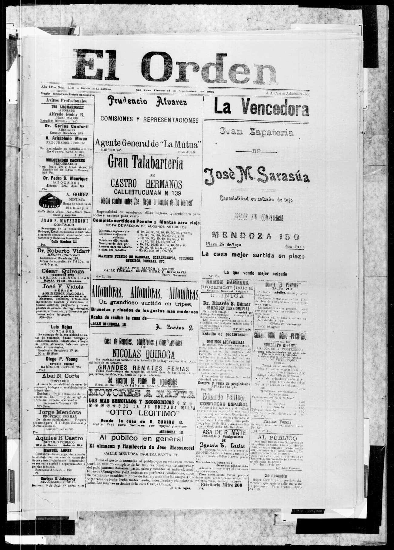Portada · 18 de Septiembre de 1908