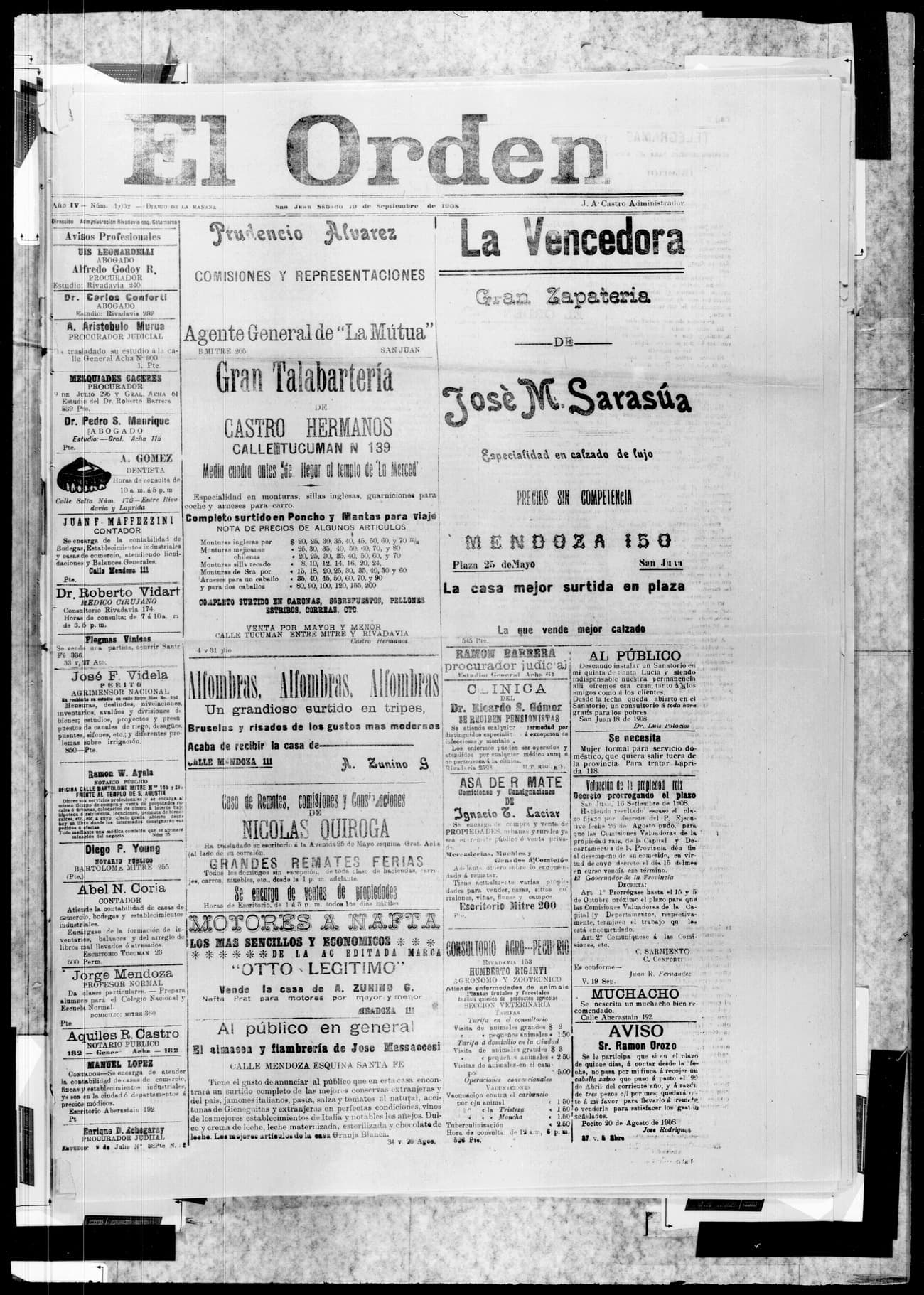 Portada · 19 de Septiembre de 1908