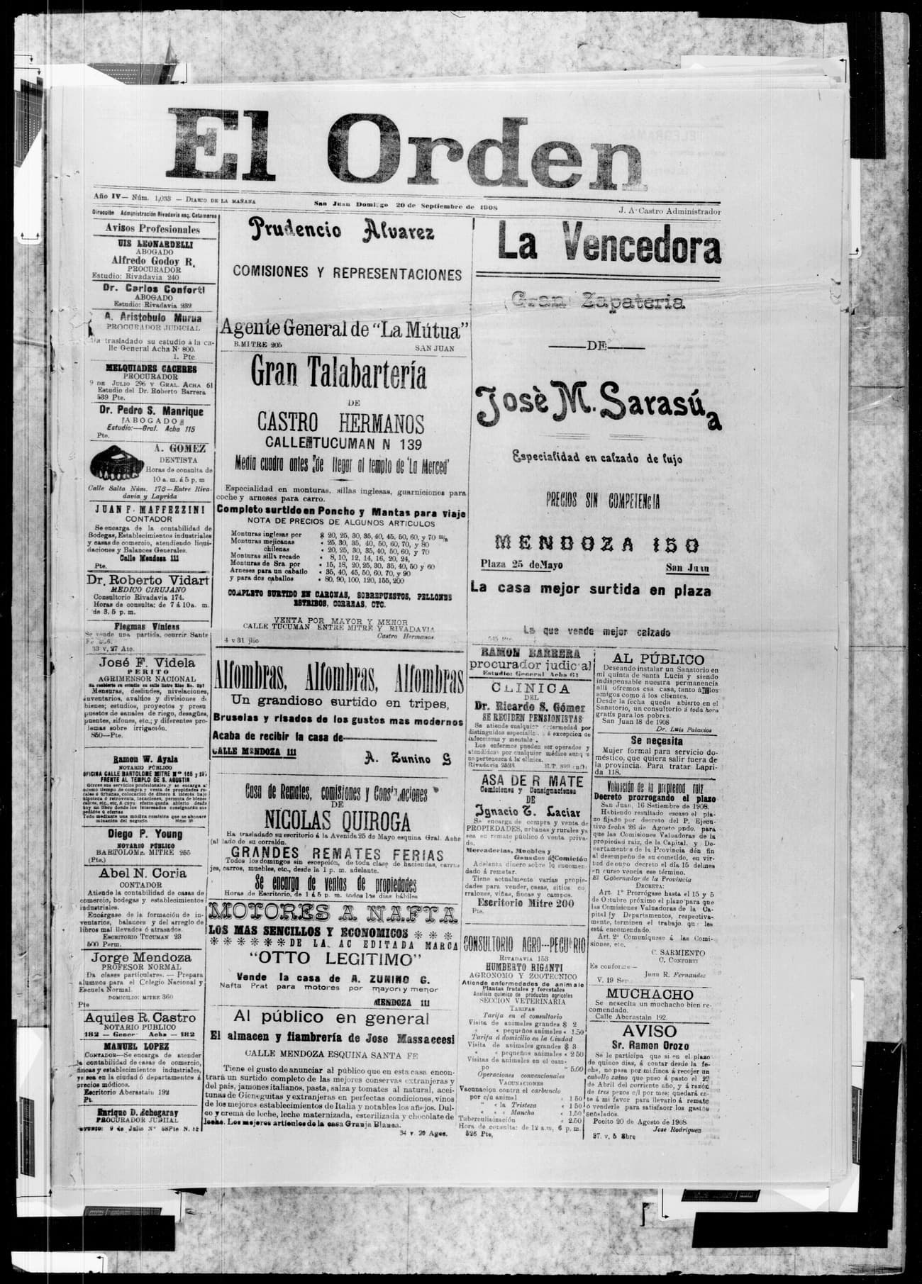 Portada · 20 de Septiembre de 1908