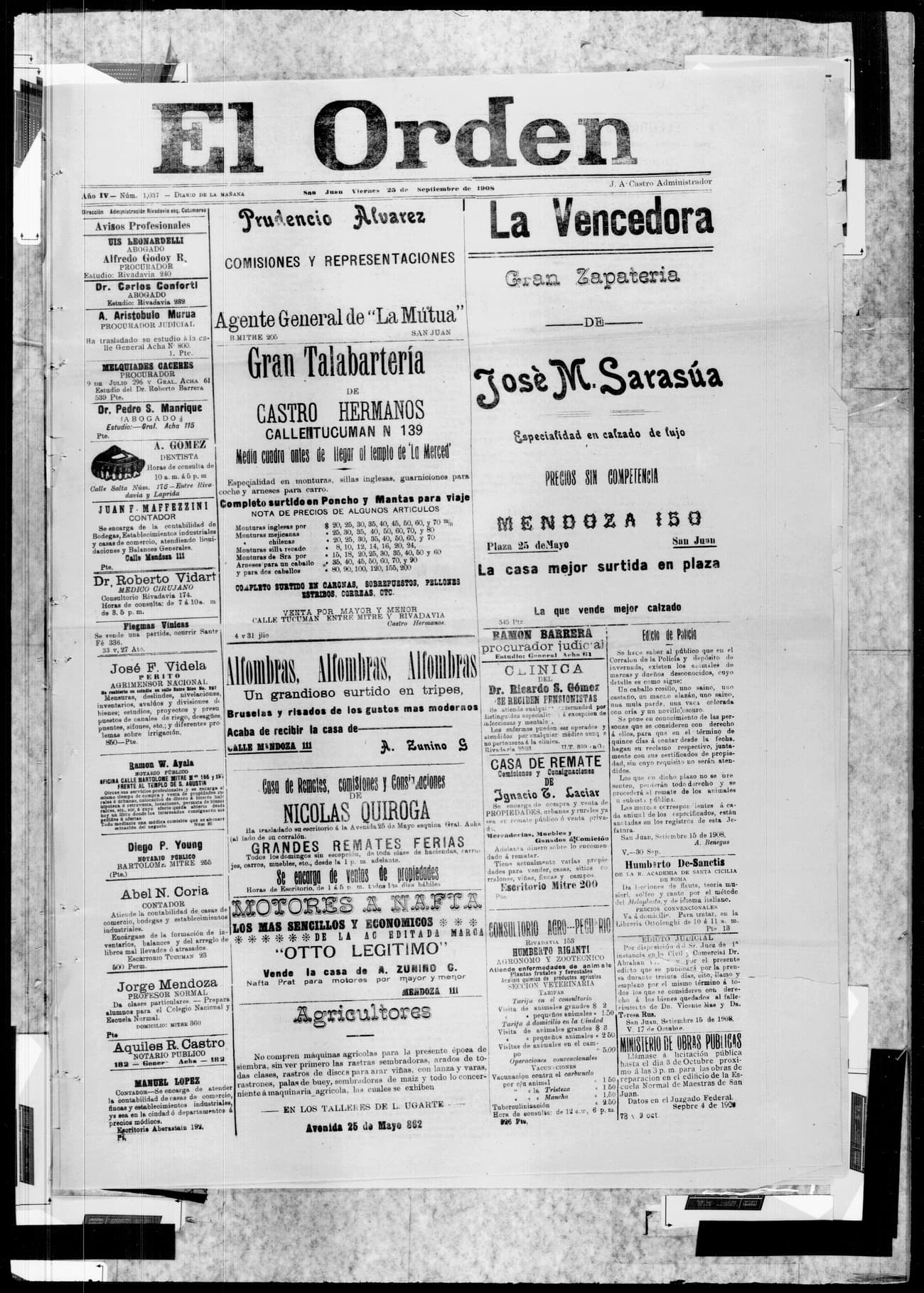 Portada · 25 de Septiembre de 1908