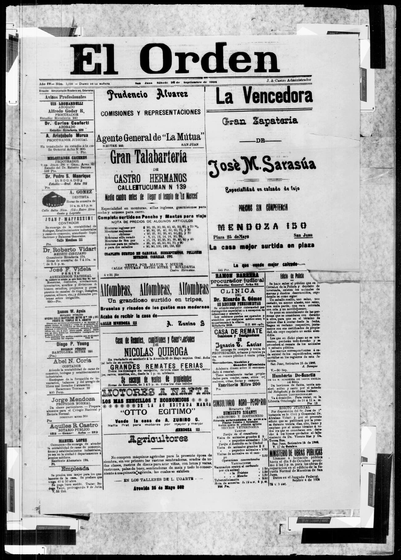 Portada · 26 de Septiembre de 1908
