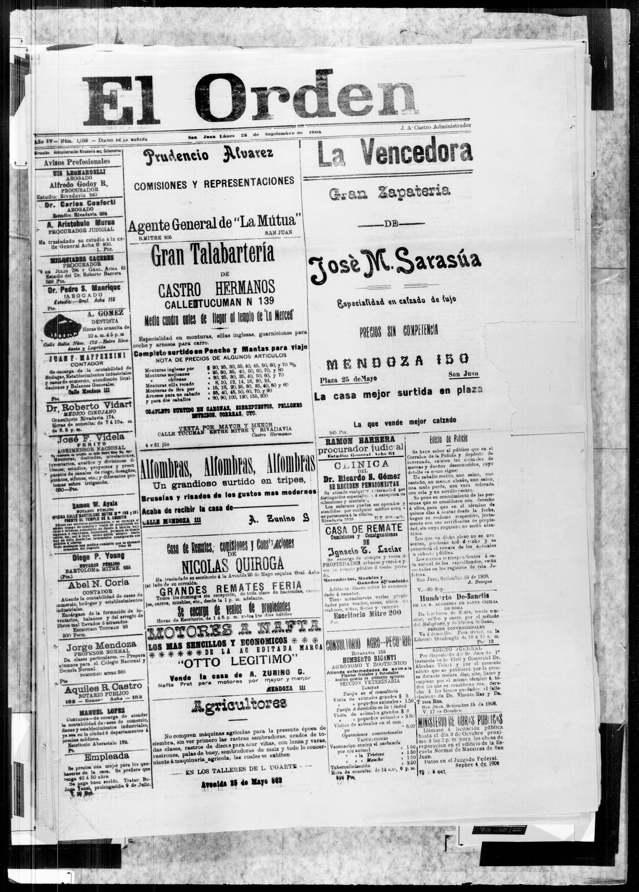 Portada · 28 de Septiembre de 1908