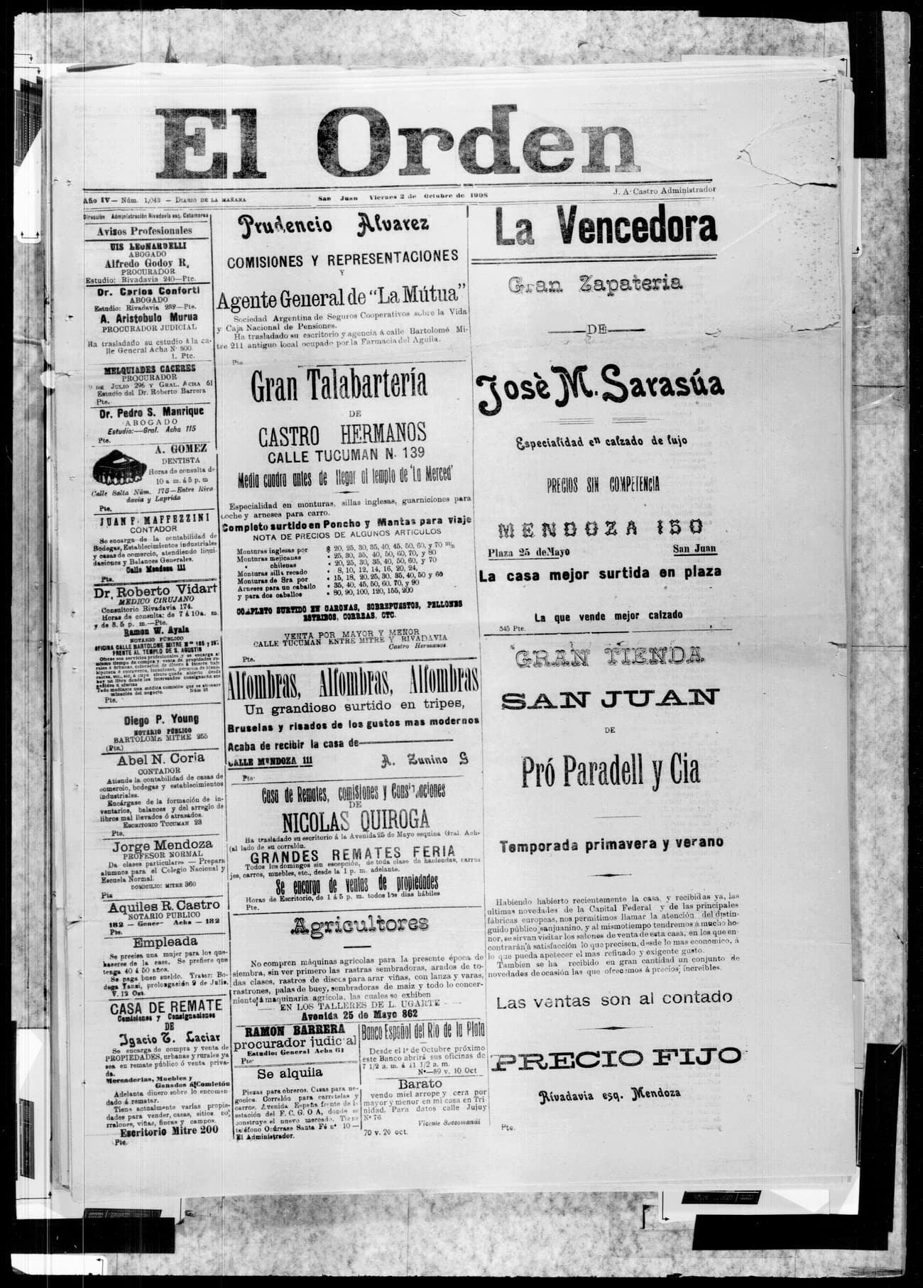 Portada · 2 de Octubre de 1908