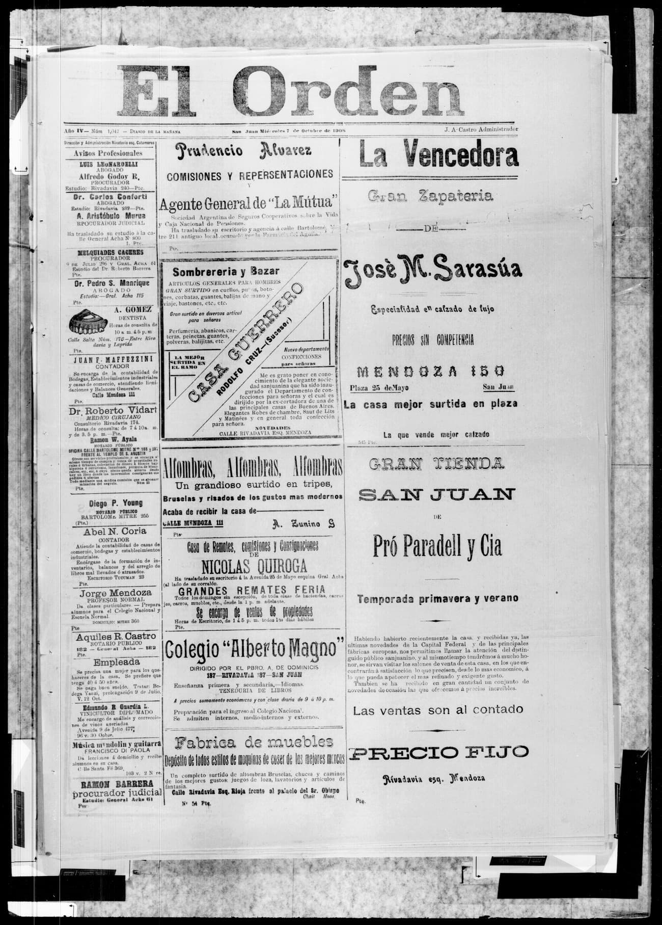 Portada · 7 de Octubre de 1908