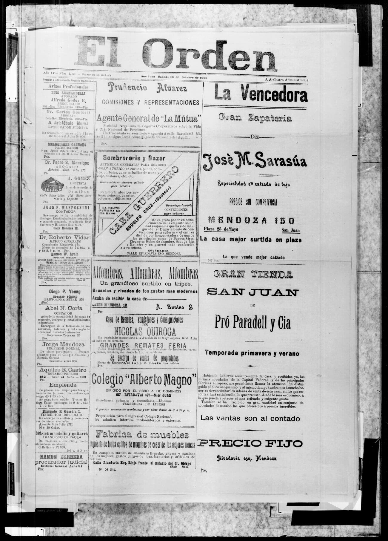 Portada · 10 de Octubre de 1908
