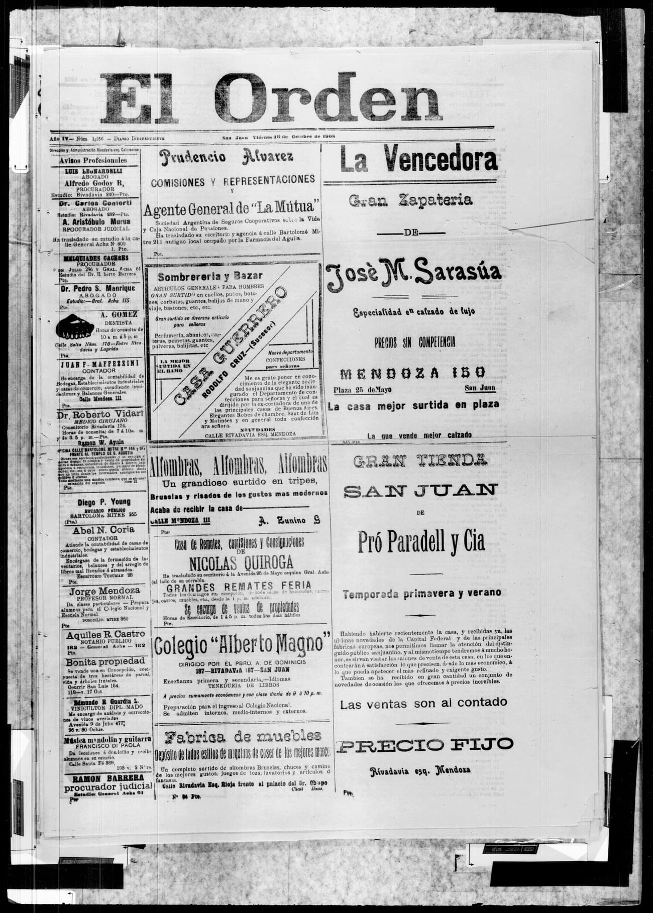 Portada · 16 de Octubre de 1908