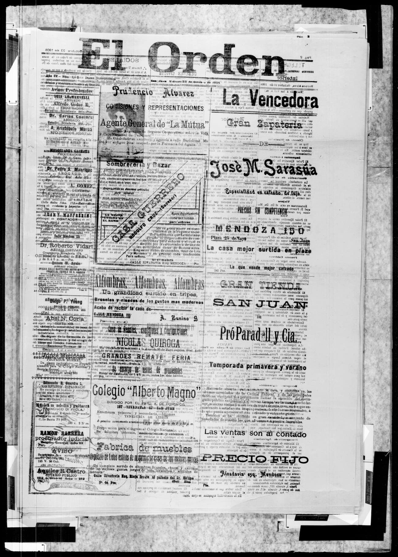 Portada · 23 de Octubre de 1908