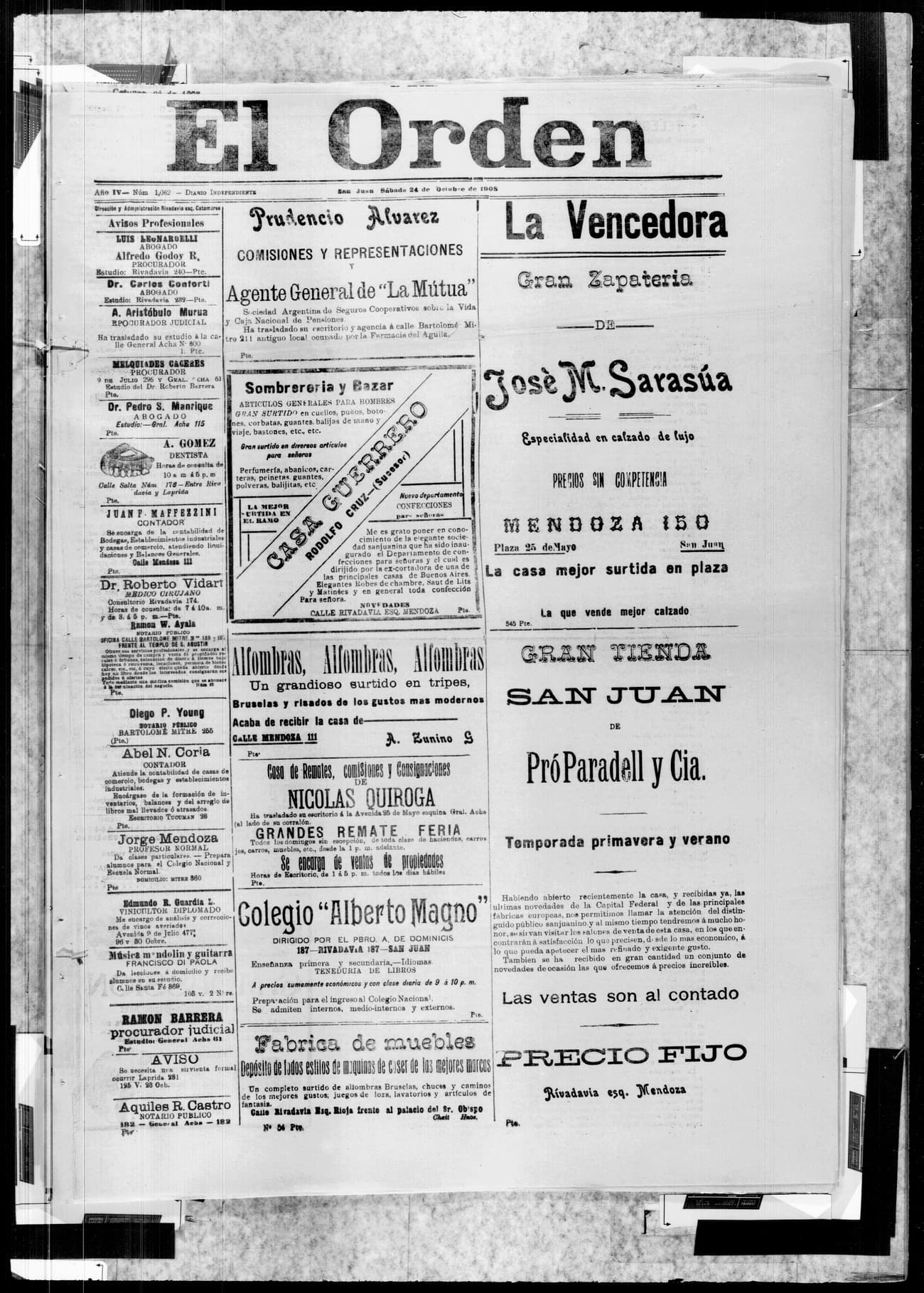 Portada · 24 de Octubre de 1908