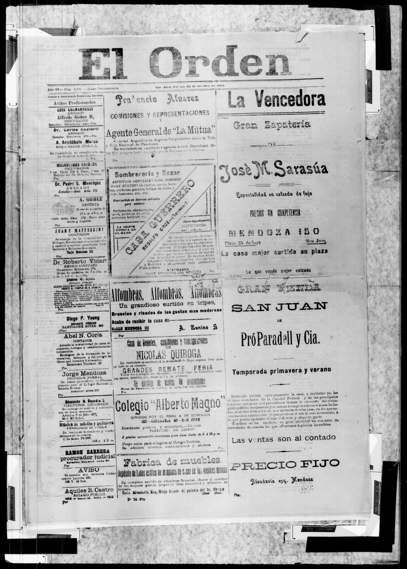 Portada · 30 de Octubre de 1908