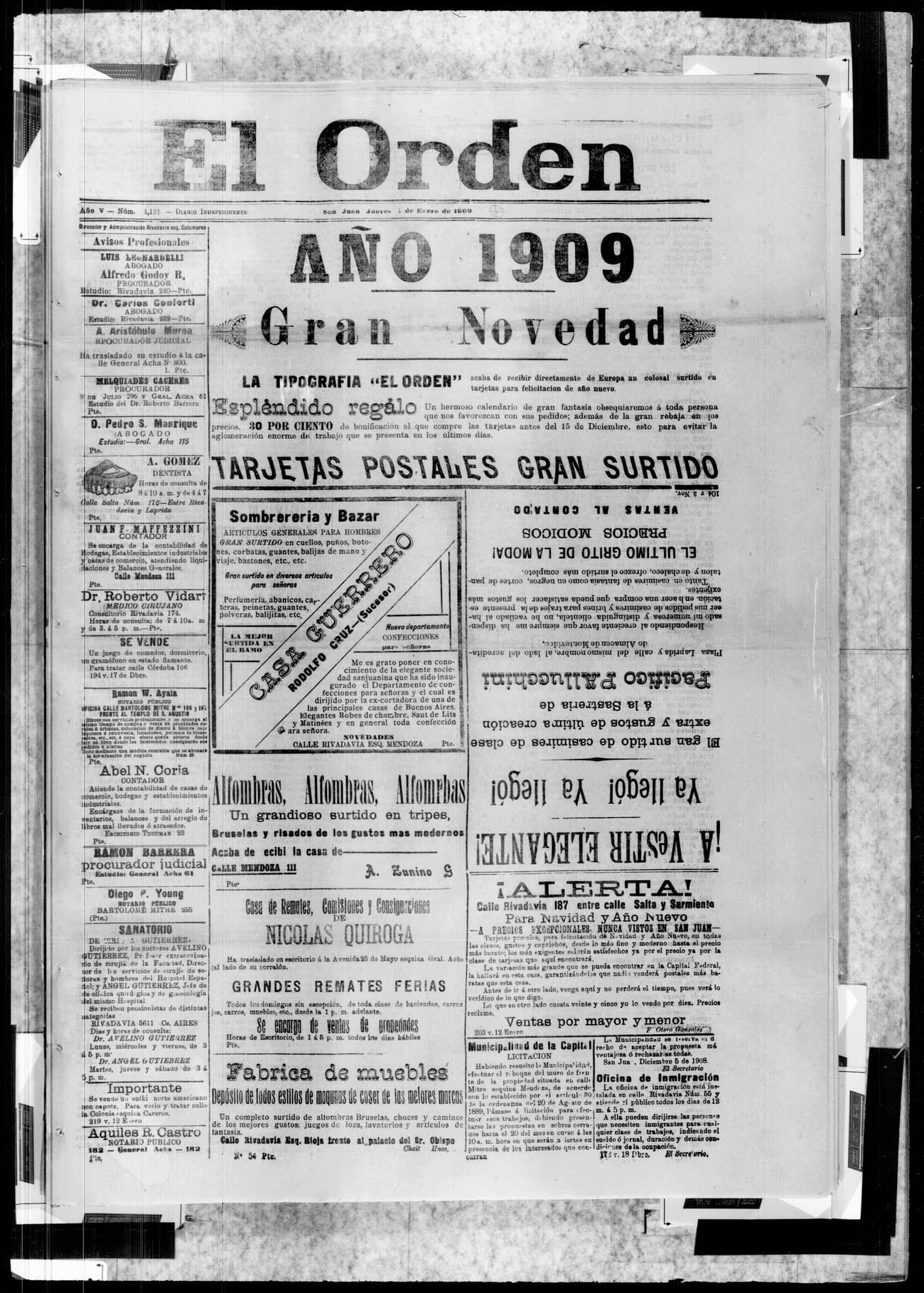 Portada · 7 de Enero de 1909