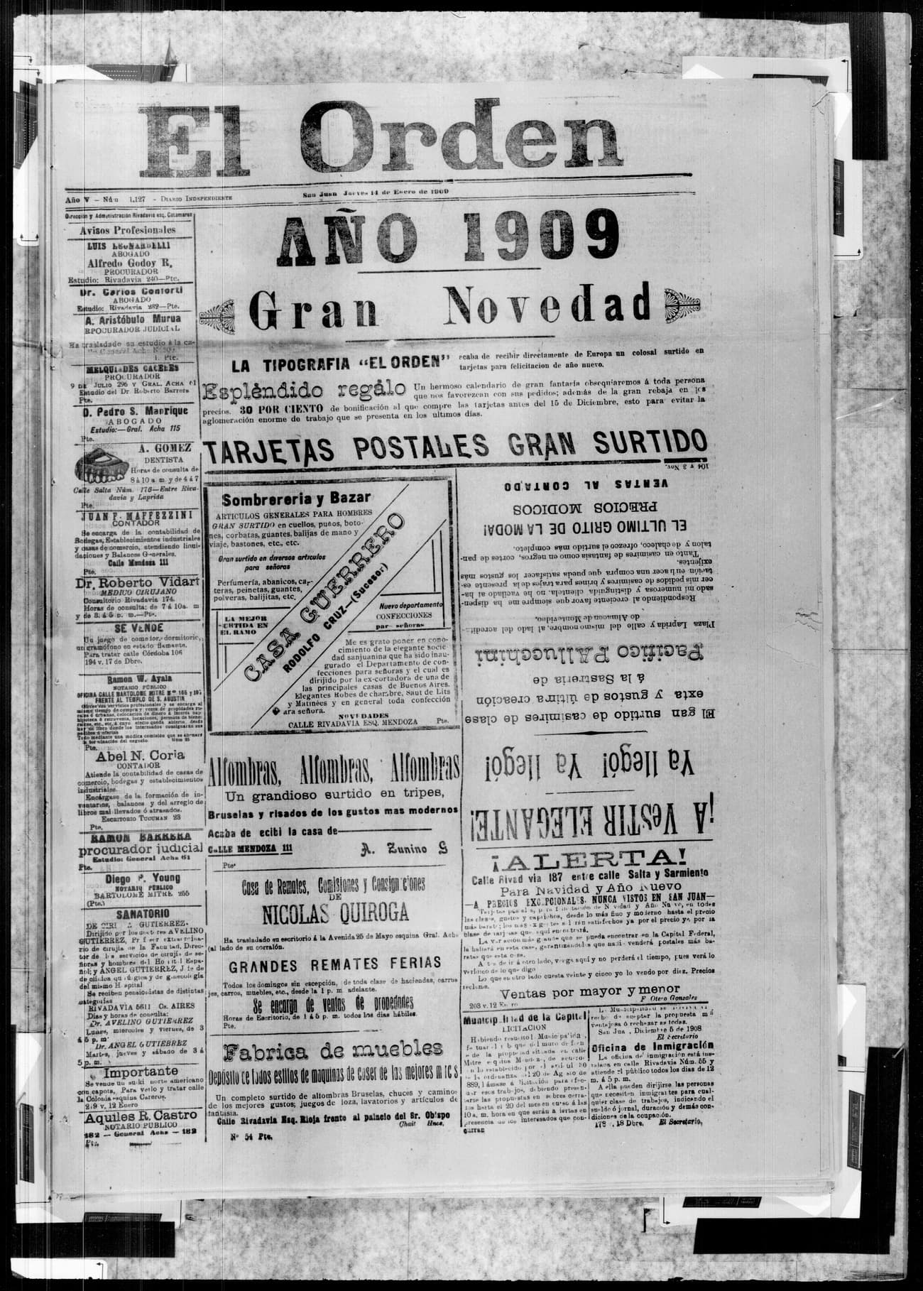 Portada · 14 de Enero de 1909