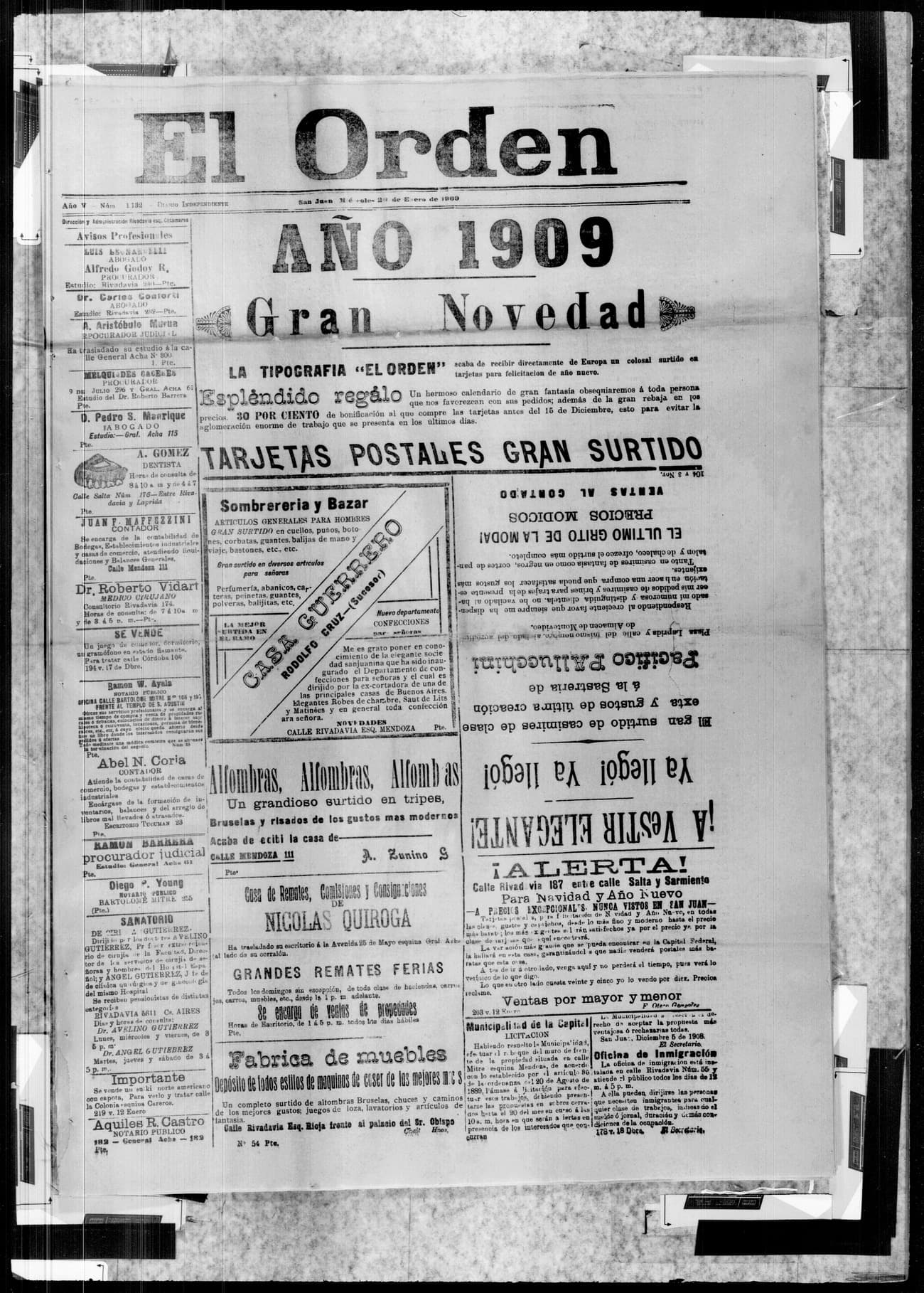 Portada · 20 de Enero de 1909
