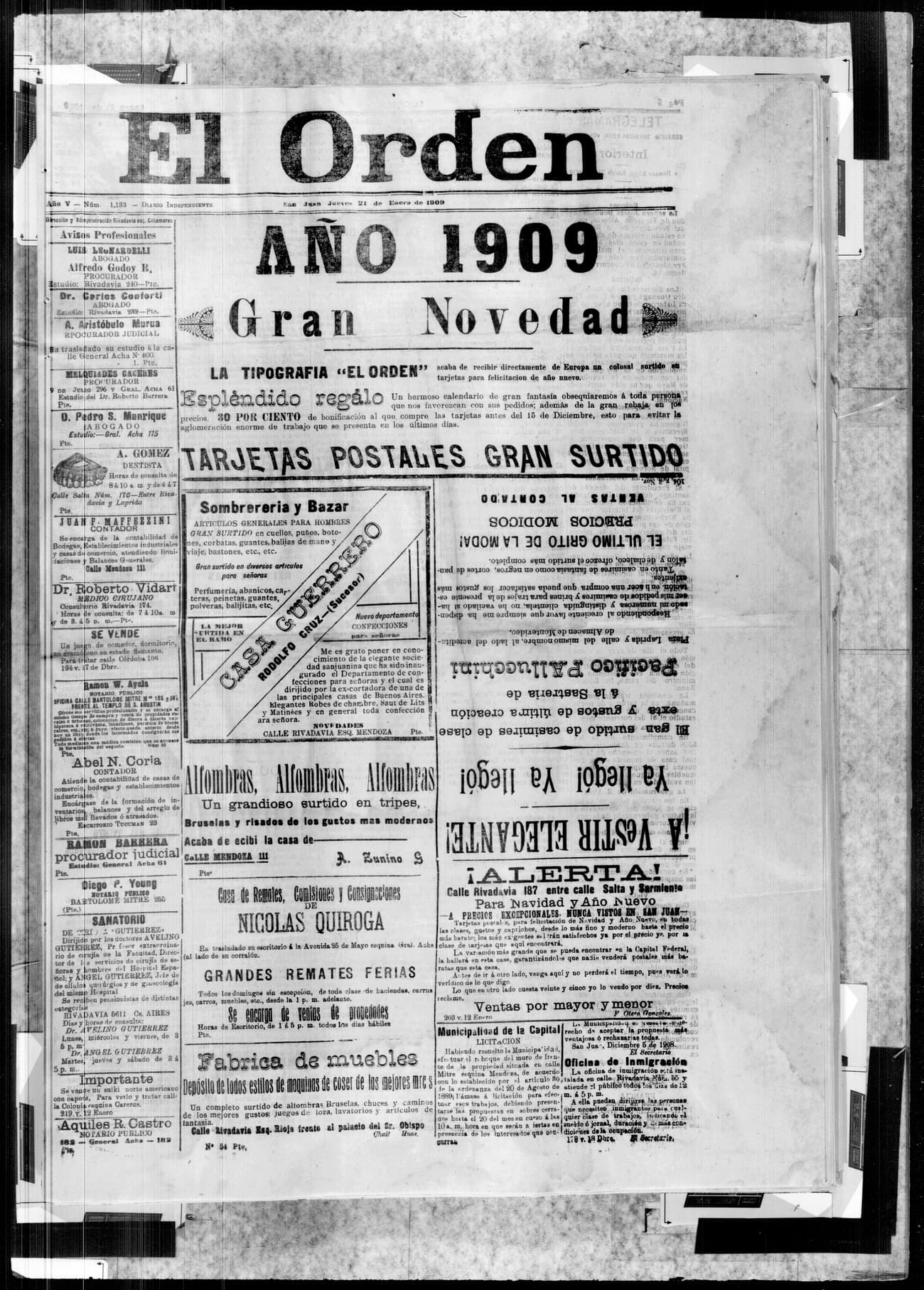 Portada · 21 de Enero de 1909