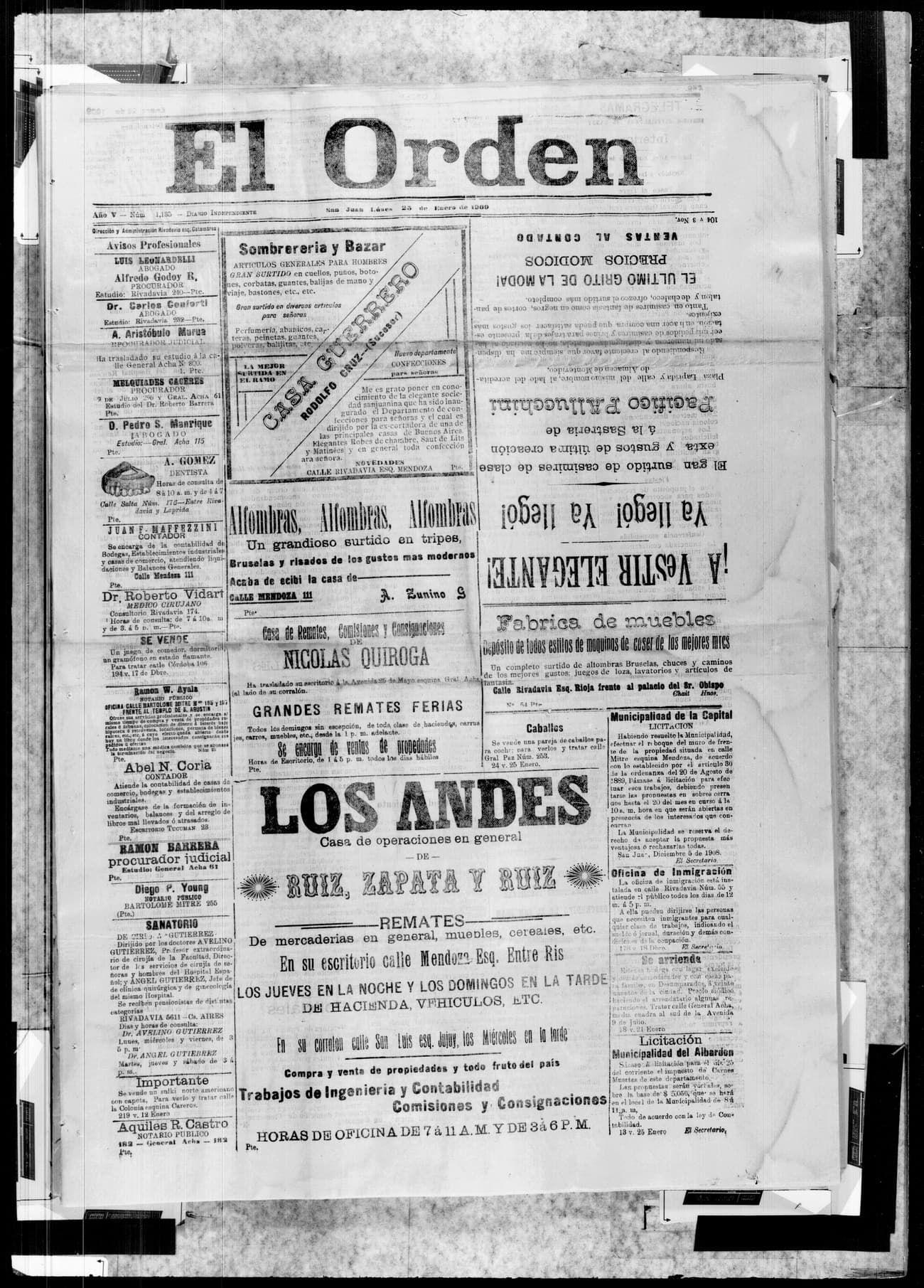 Portada · 25 de Enero de 1909