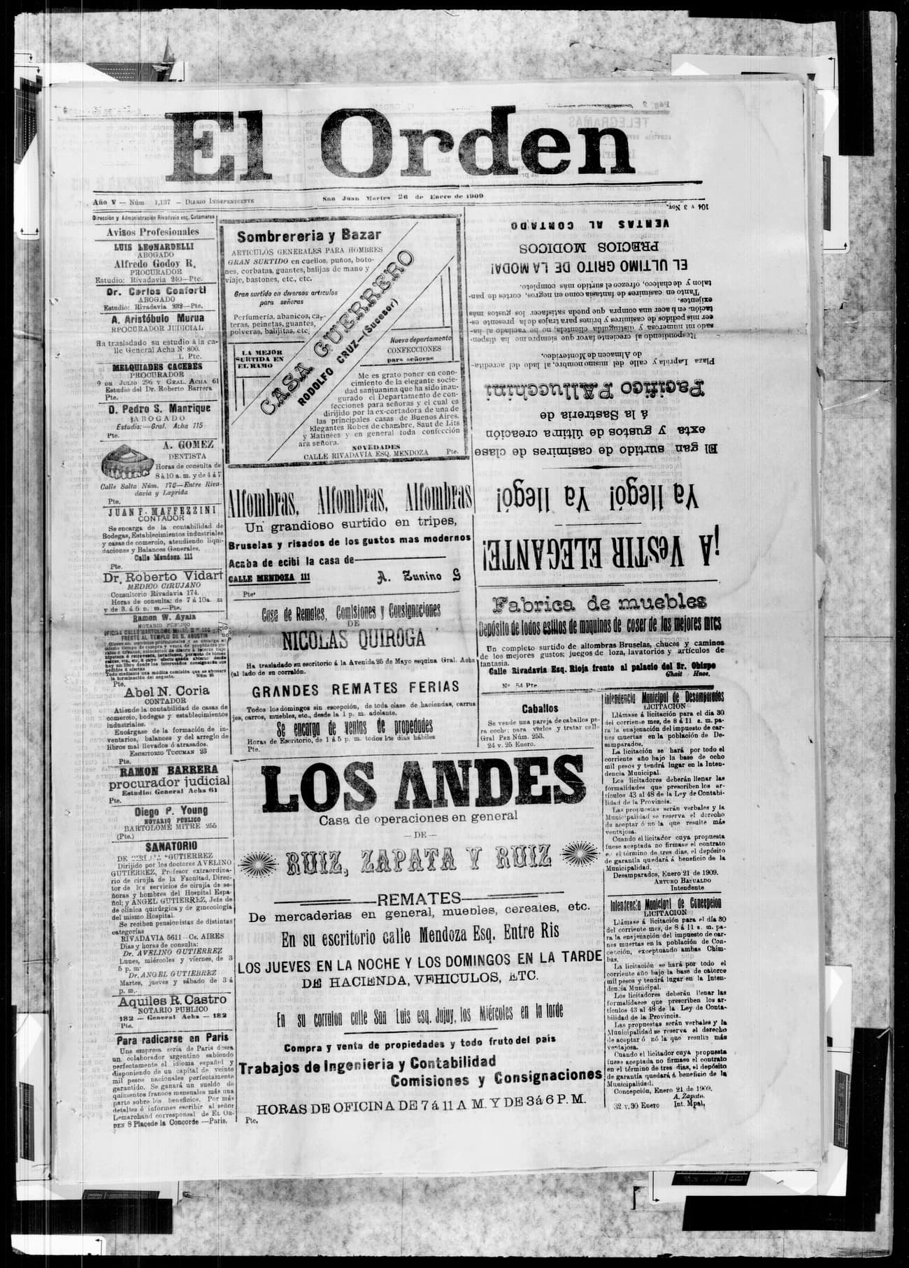 Portada · 26 de Enero de 1909