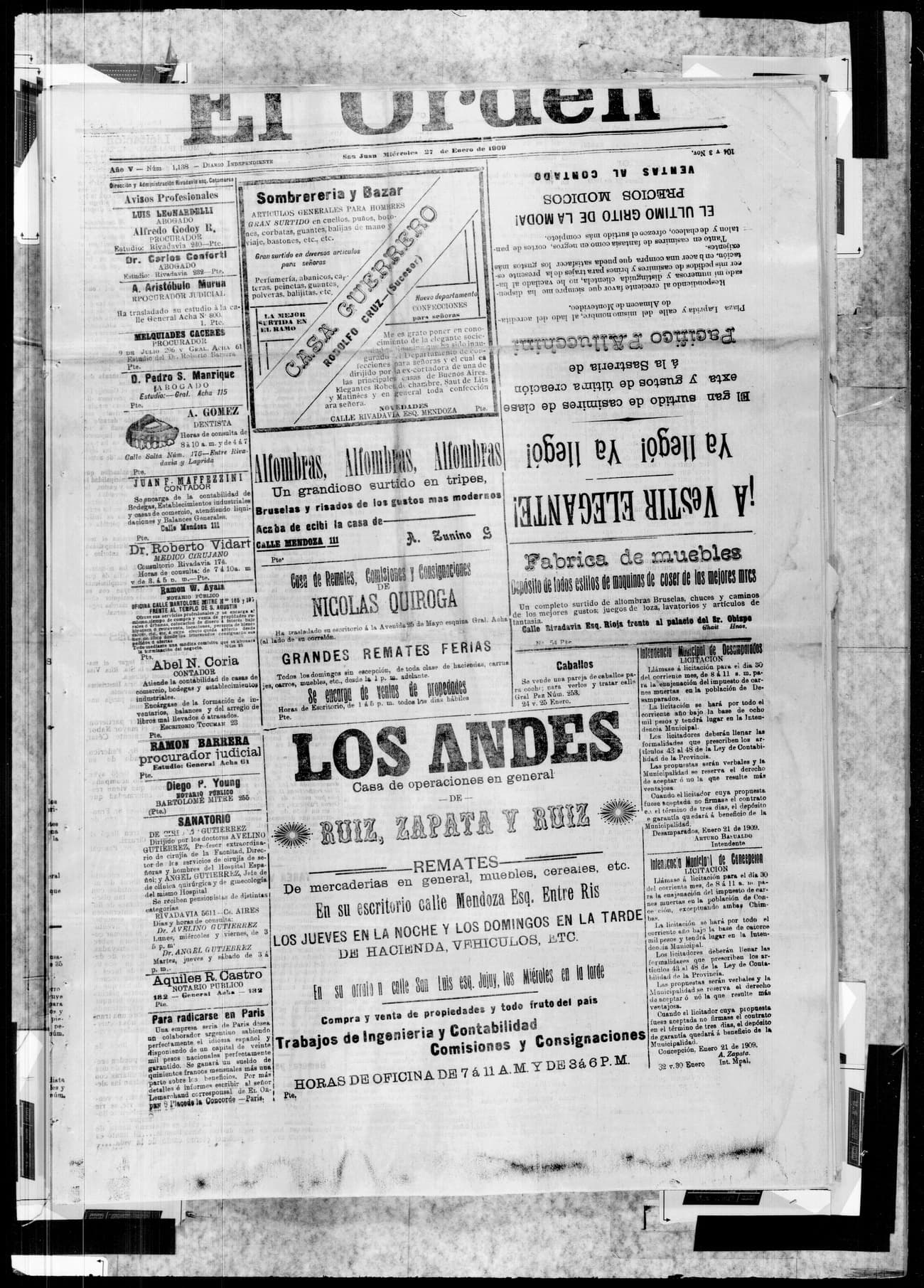 Portada · 27 de Enero de 1909