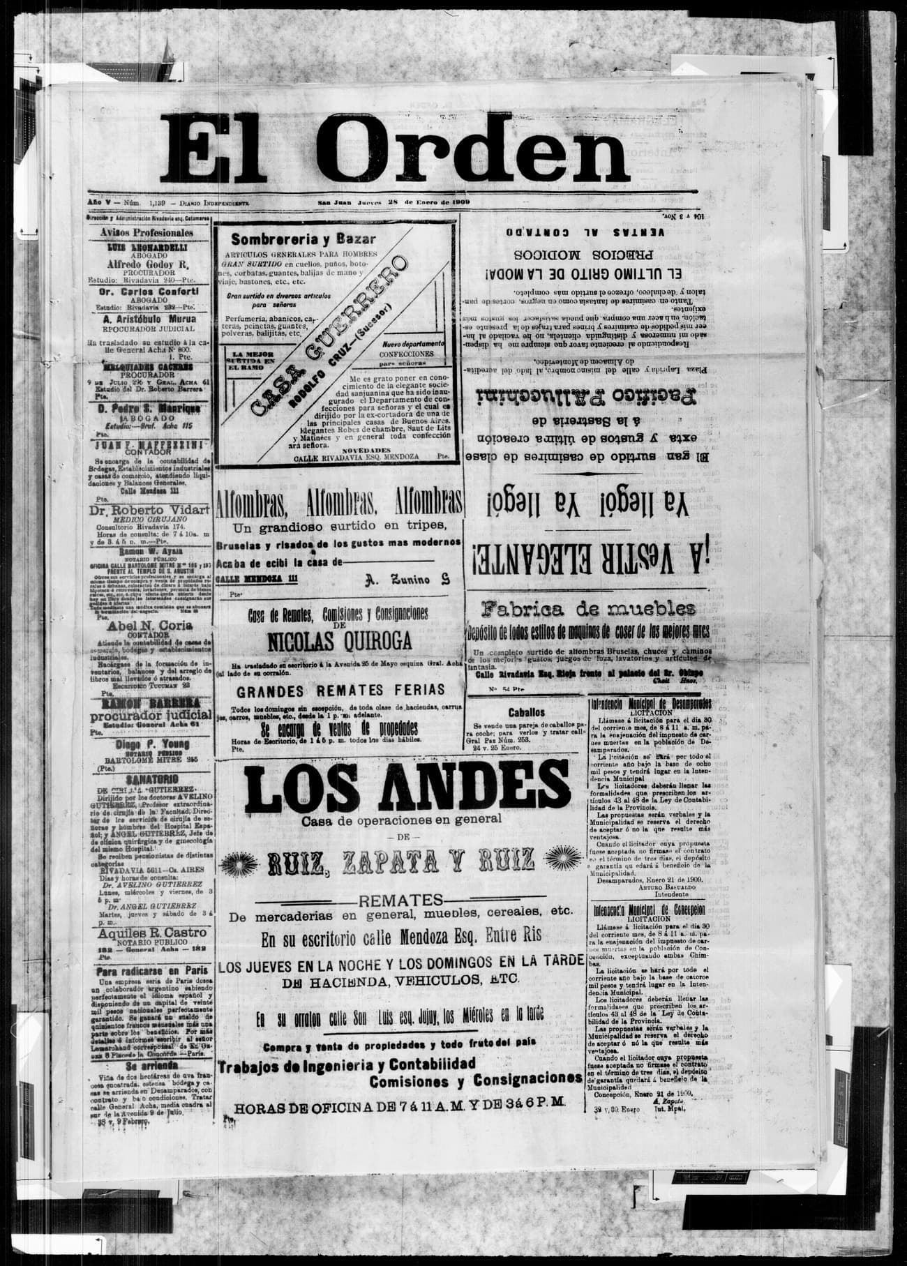 Portada · 28 de Enero de 1909