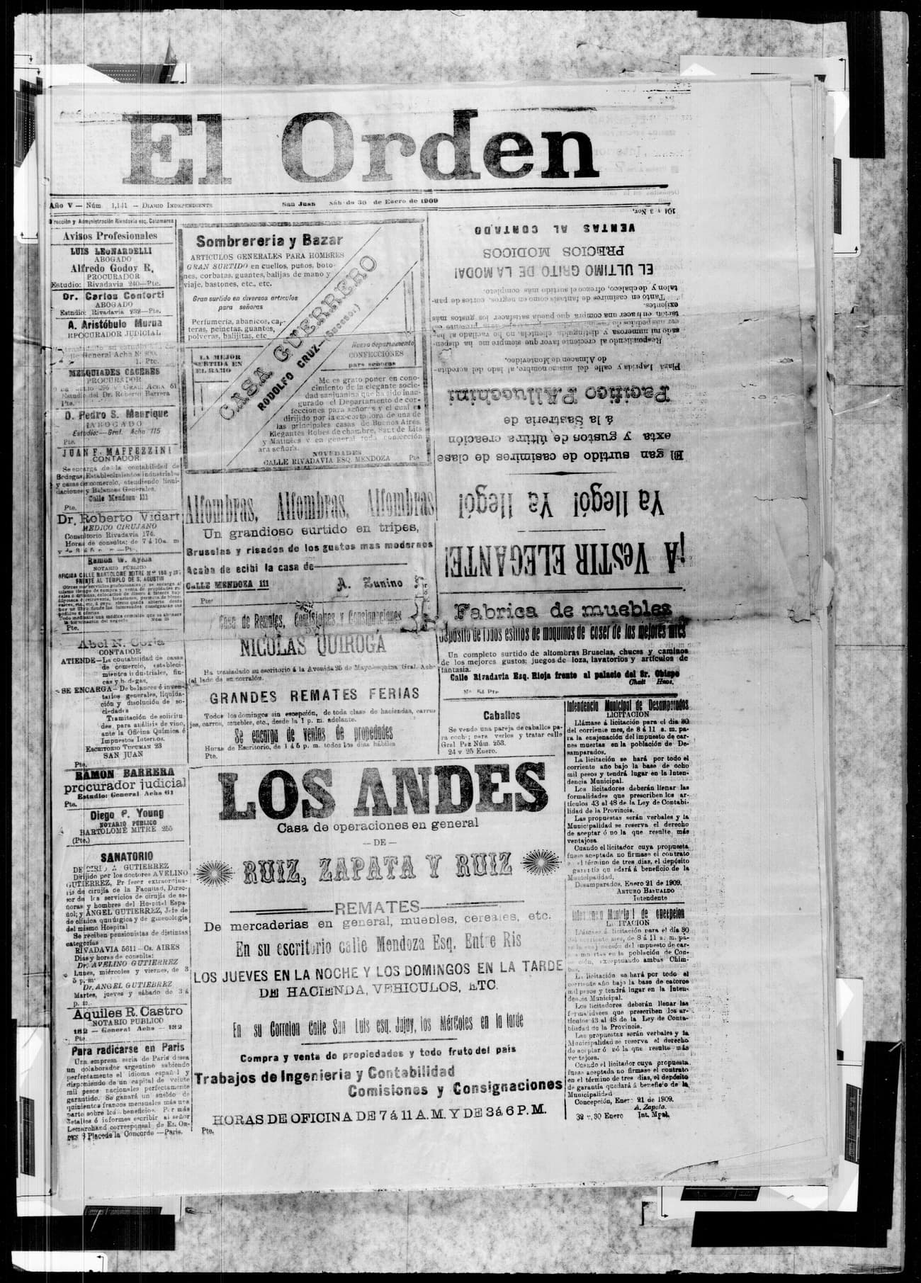 Portada · 30 de Enero de 1909
