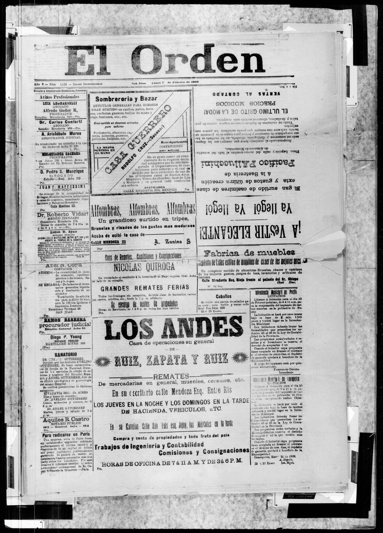 Portada · 1 de Febrero de 1909