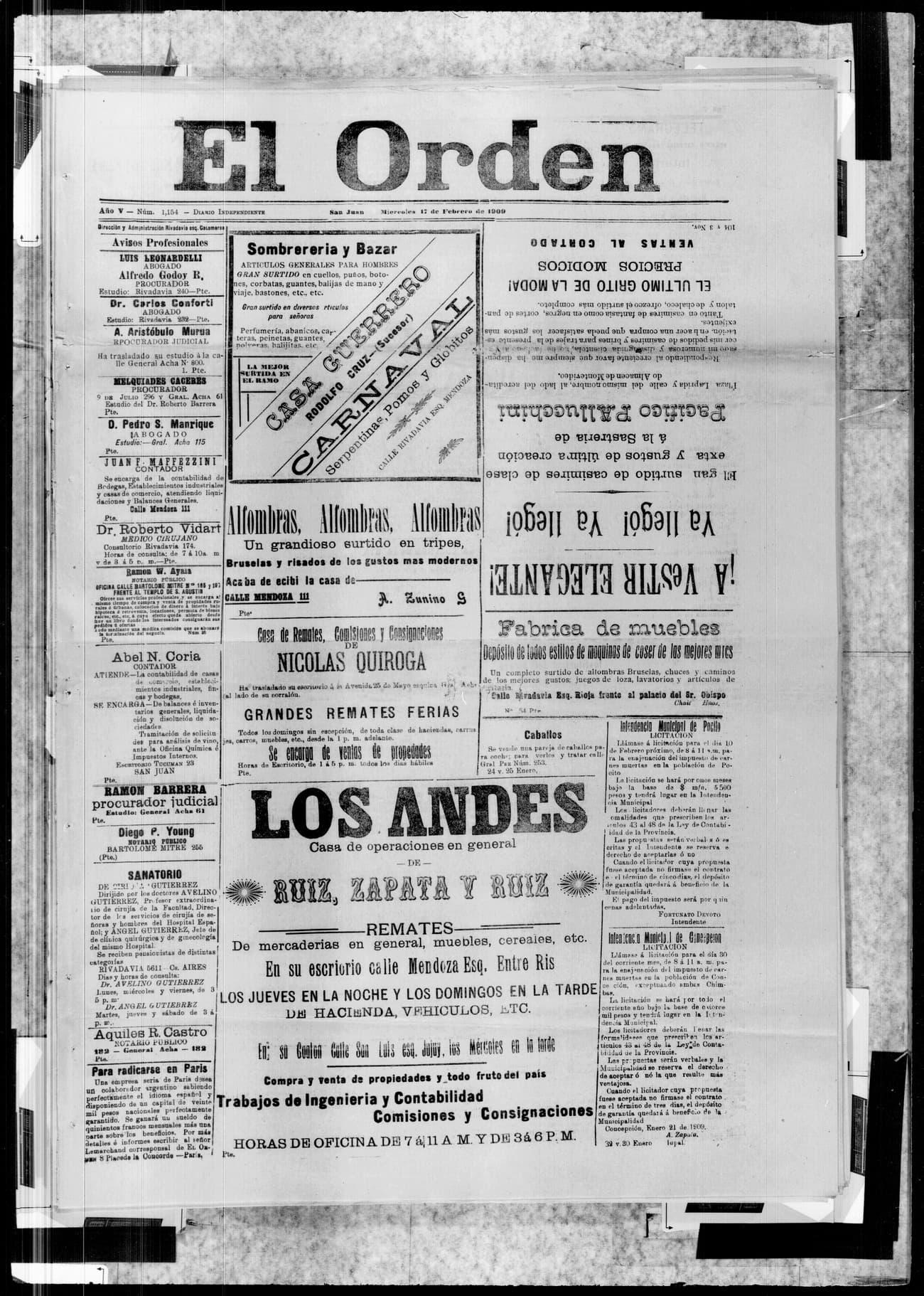 Portada · 17 de Febrero de 1909