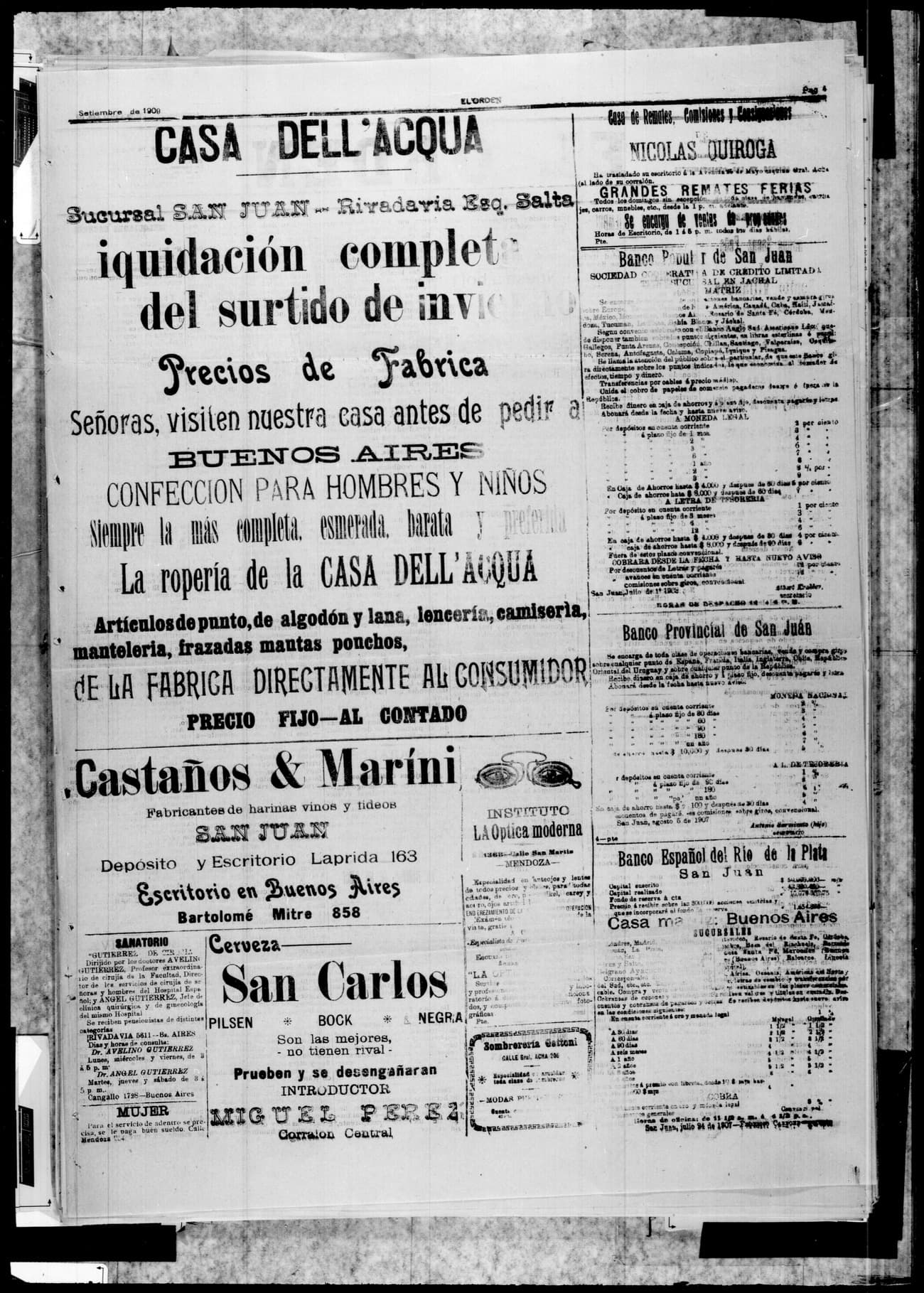 Portada · 21 de Septiembre de 1909