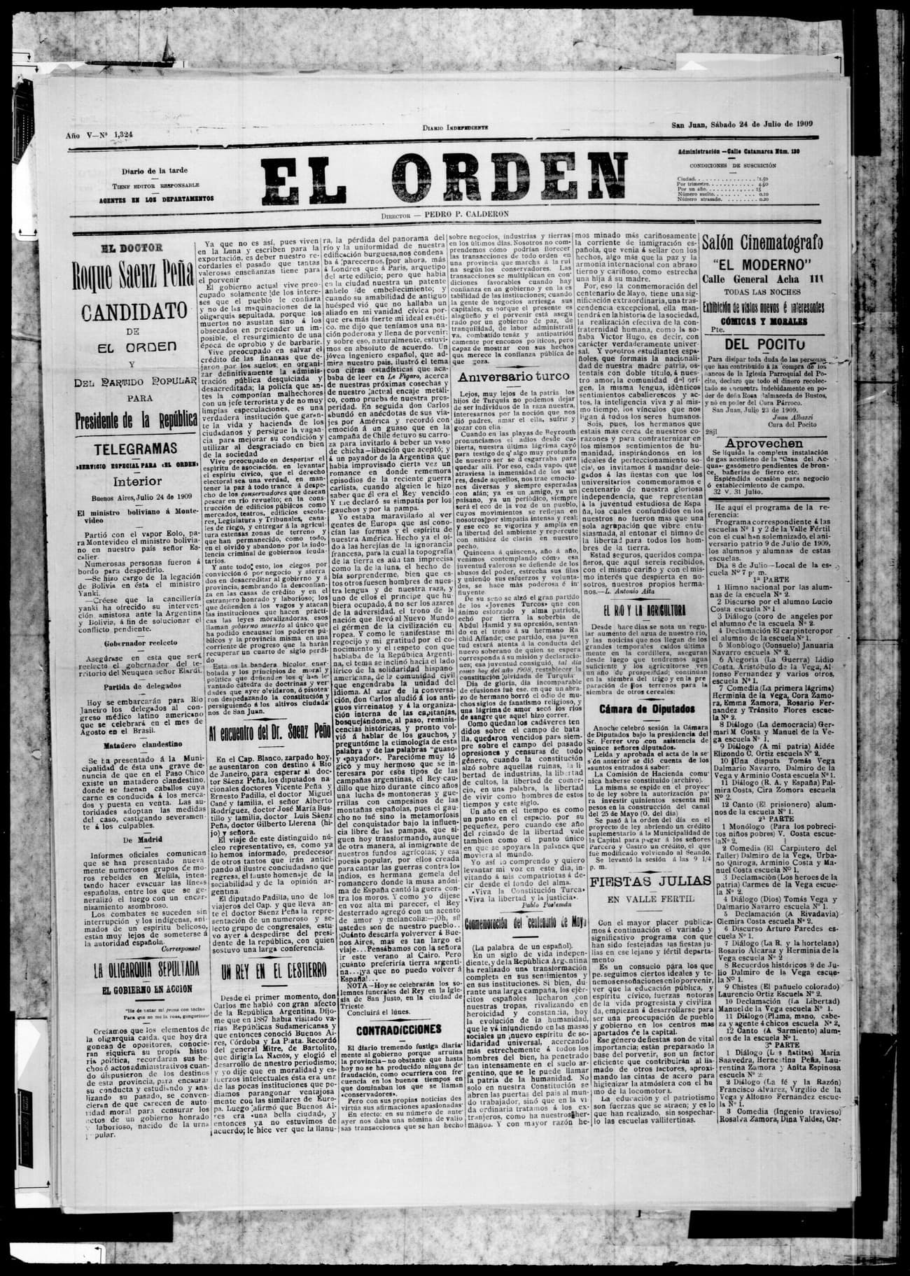 Portada · 24 de Julio de 1909