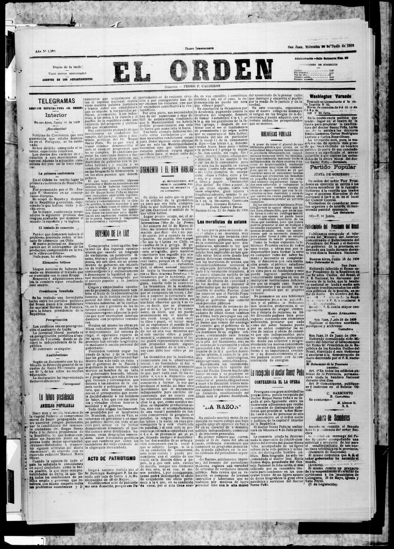 Portada · 12 de Junio de 1909