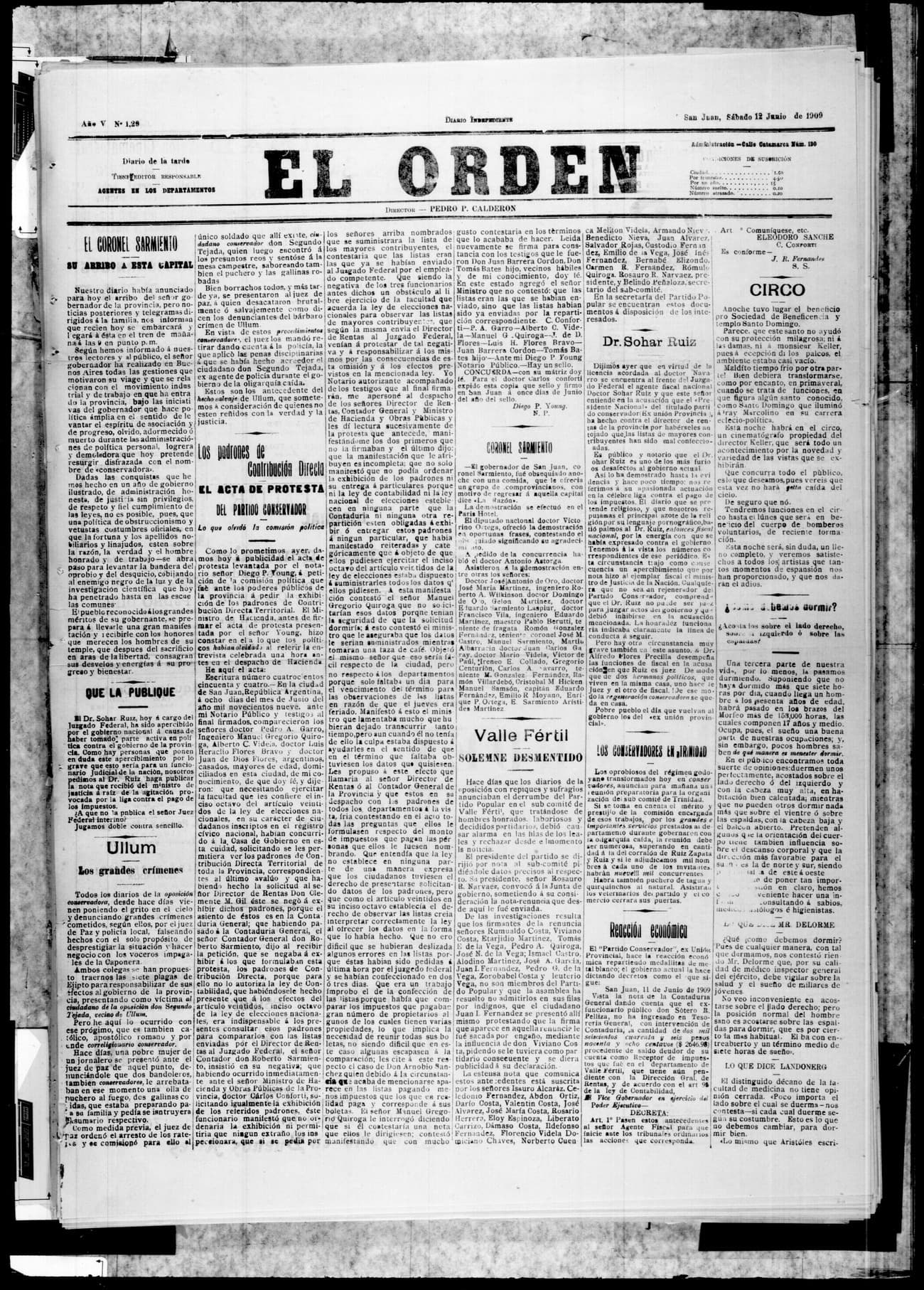 Portada · 12 de Junio de 1909
