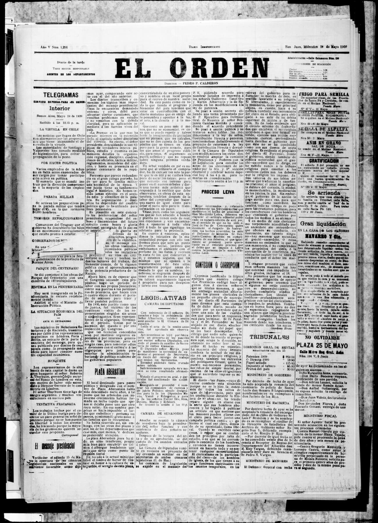 Portada · 19 de Mayo de 1909