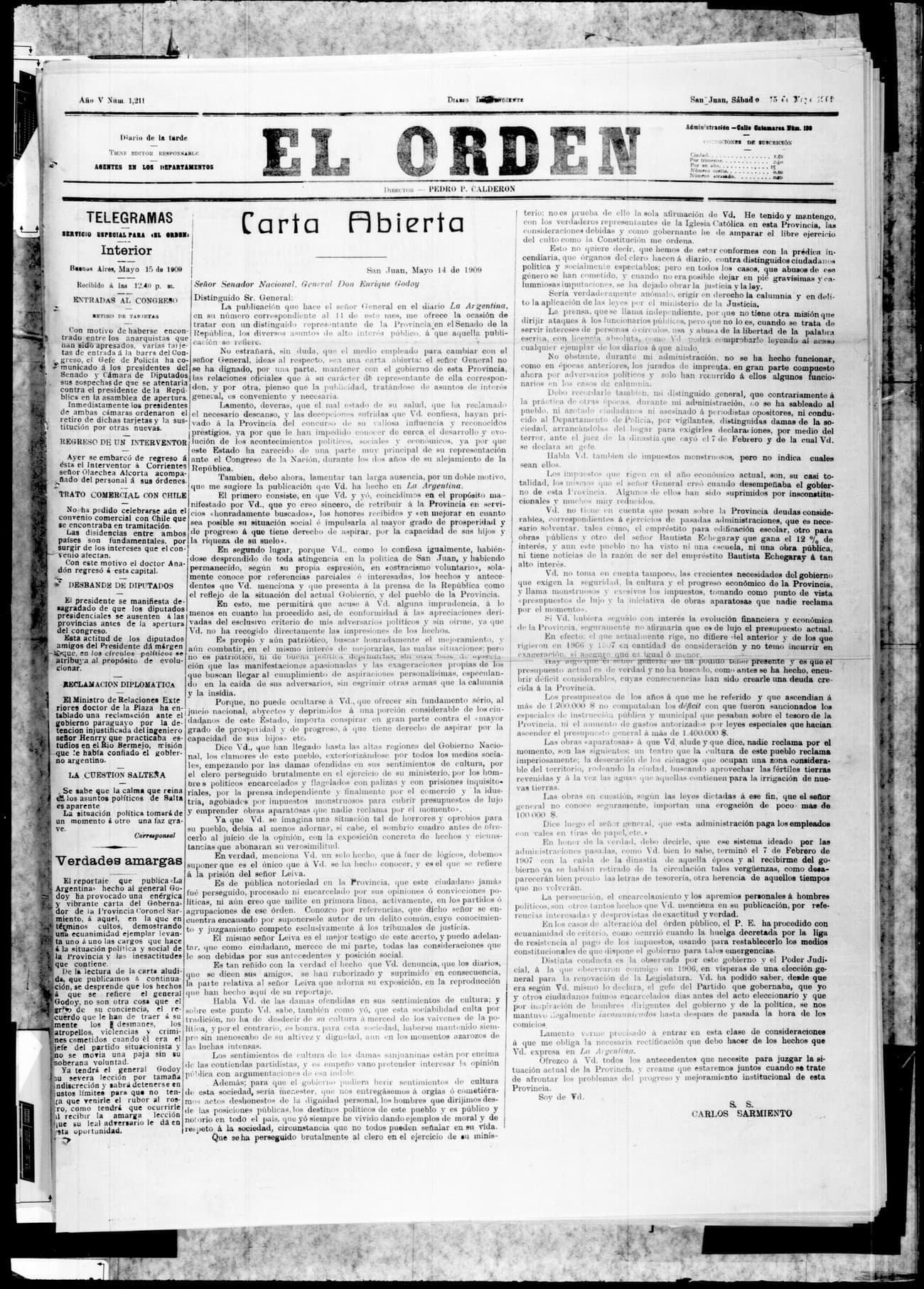Portada · 15 de Mayo de 1909