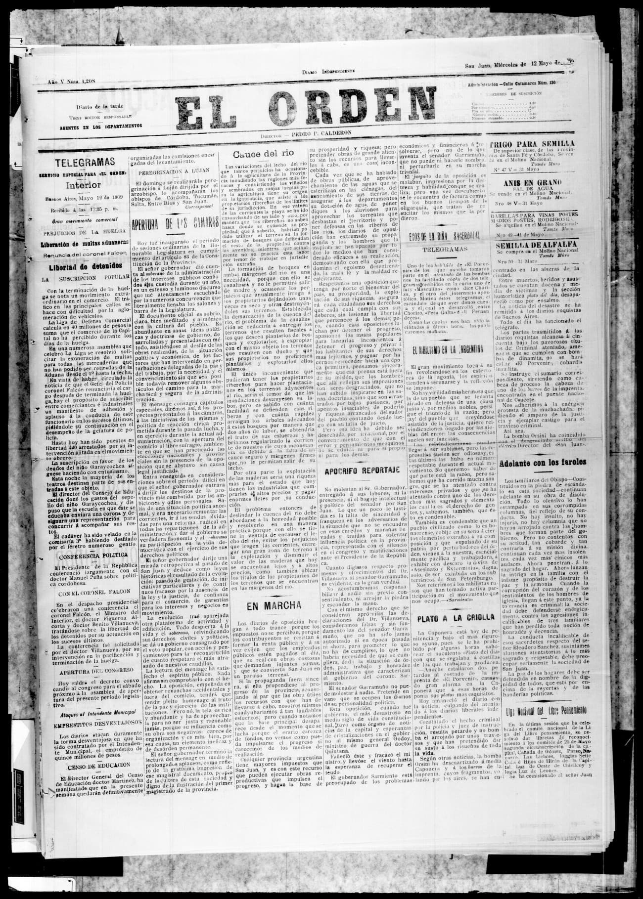 Portada · 12 de Mayo de 1909