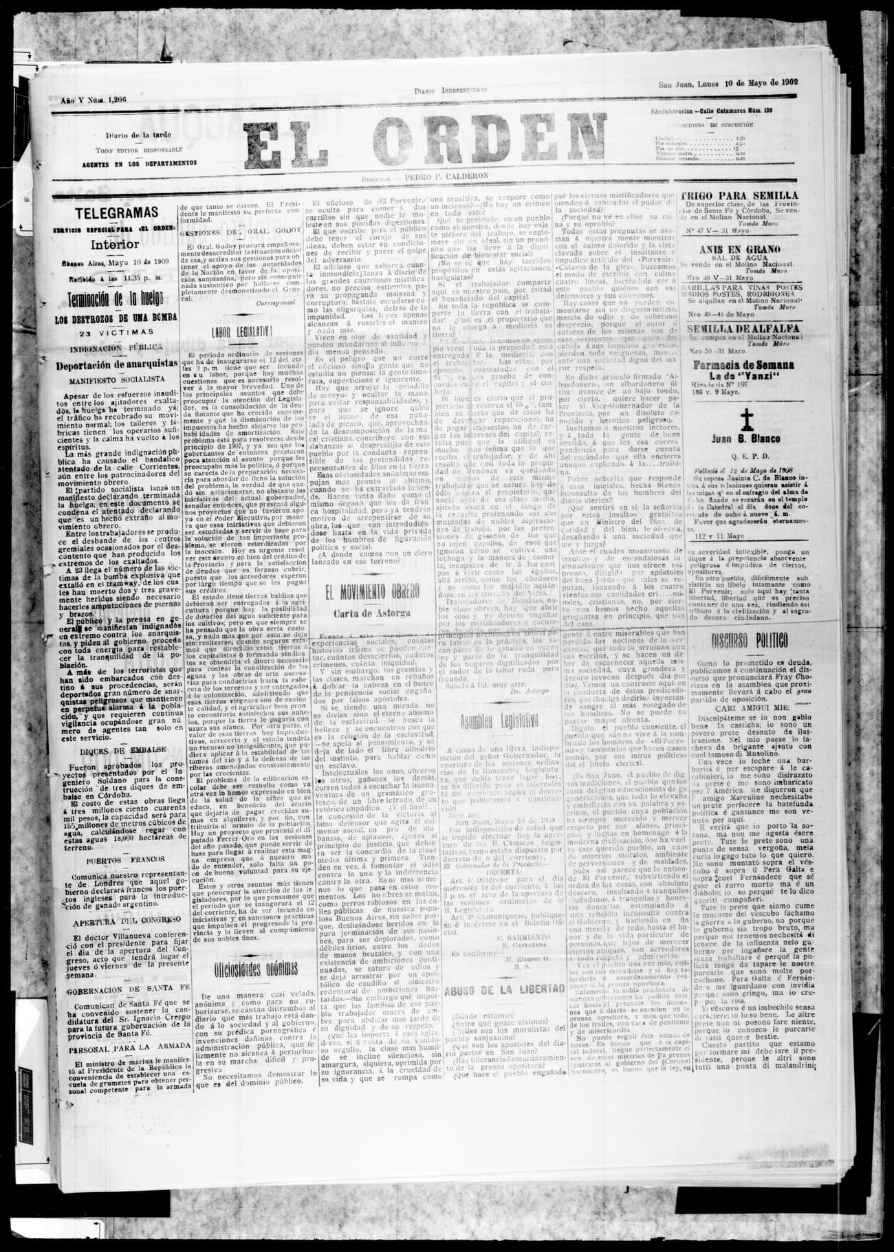 Portada · 10 de Mayo de 1909