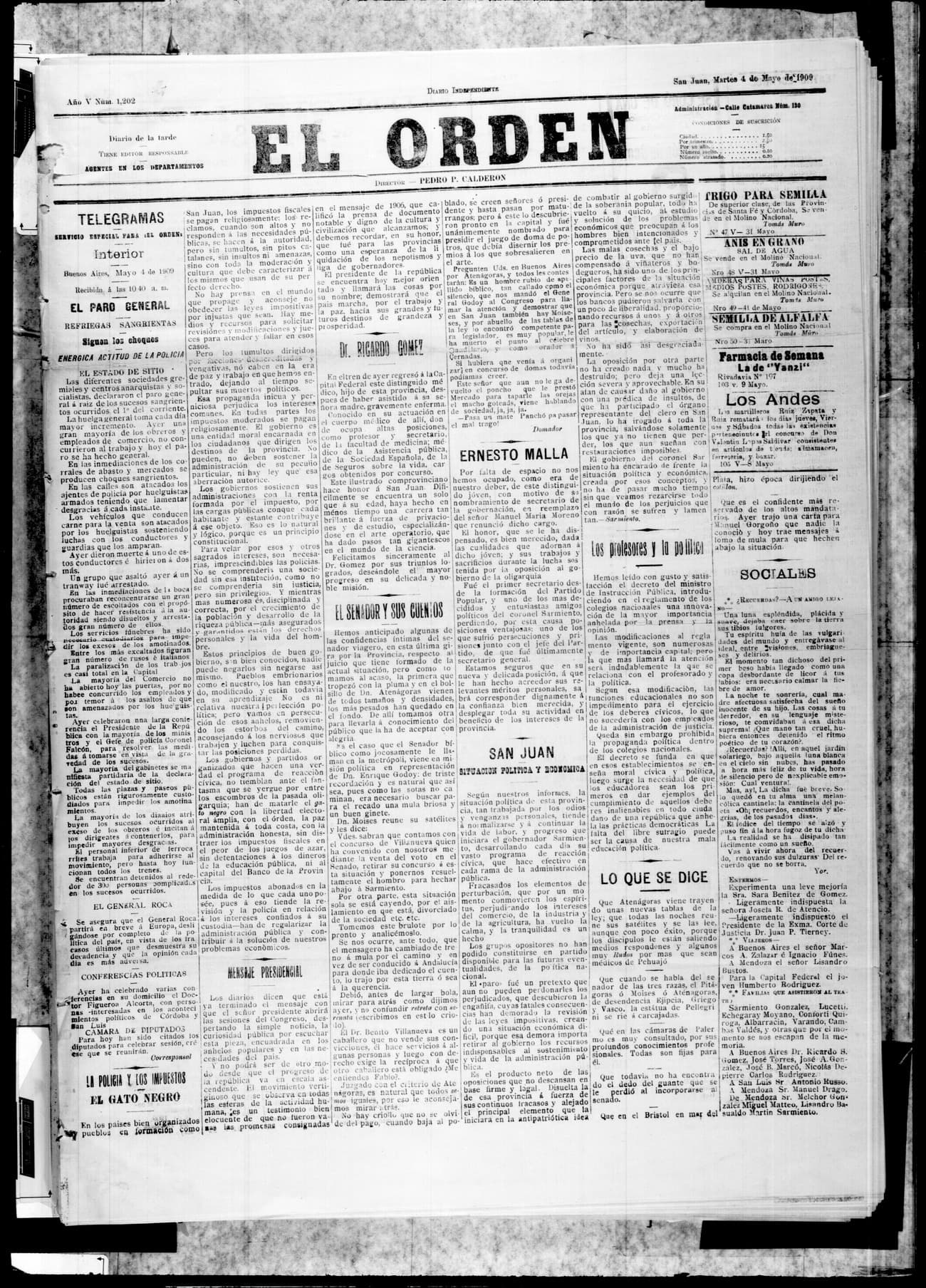 Portada · 4 de Mayo de 1909