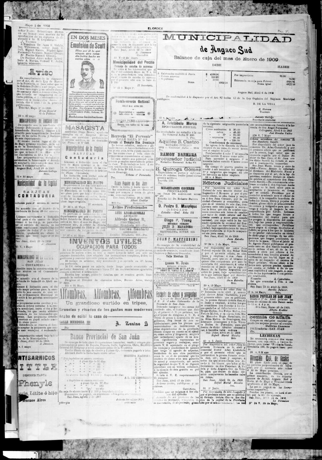 Portada · 3 de Mayo de 1909