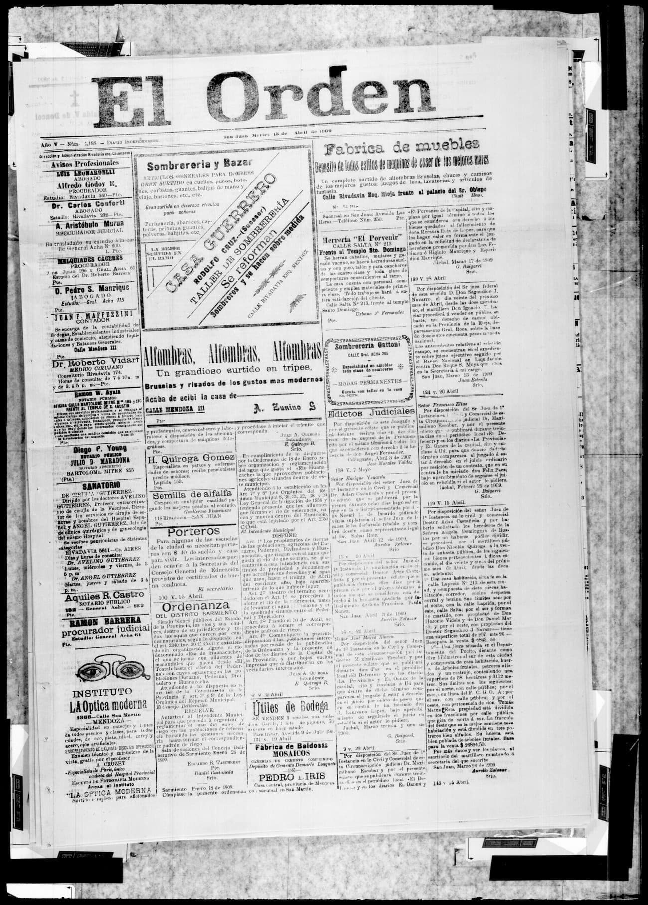 Portada · 13 de Abril de 1909