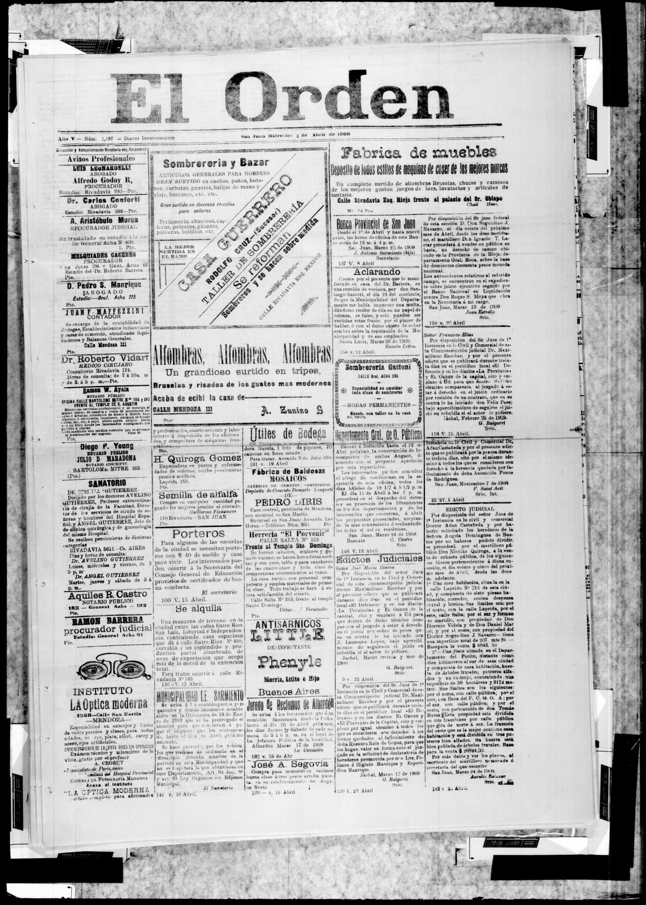 Portada · 3 de Abril de 1909